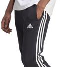Noir/Blanc - adidas - Essentials Fleece Tapered Cuff 3-Stripes Joggers M - 5