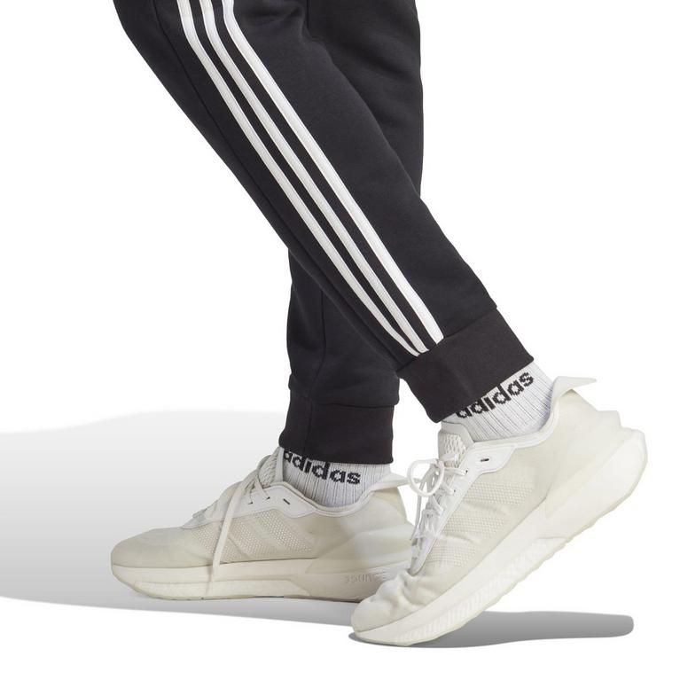 Noir/Blanc - adidas - Essentials Fleece Tapered Cuff 3-Stripes Joggers M - 6