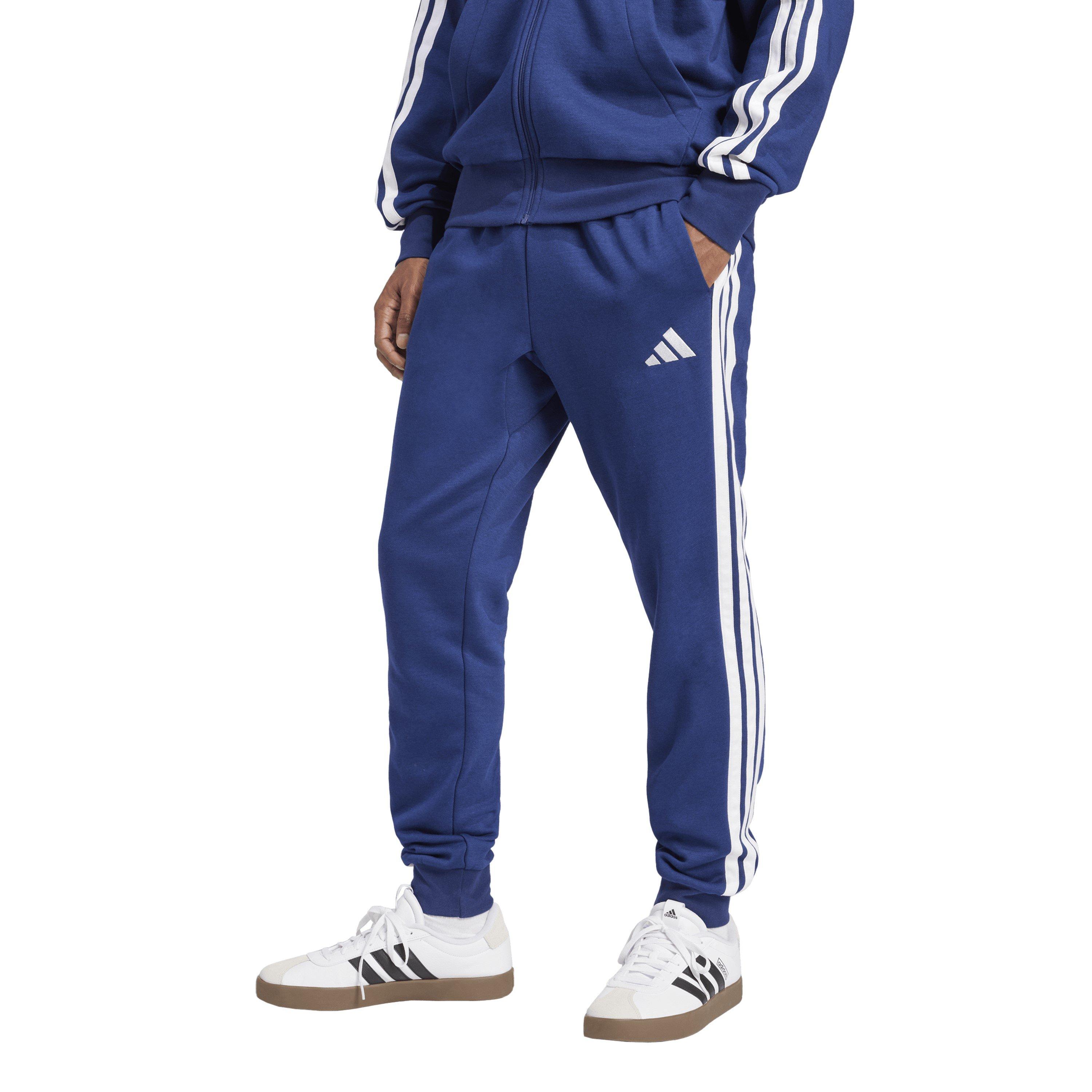 Marineblauw/Wit - adidas - Essentials Fleece Tapered Cuff 3-Stripes Joggers - 2