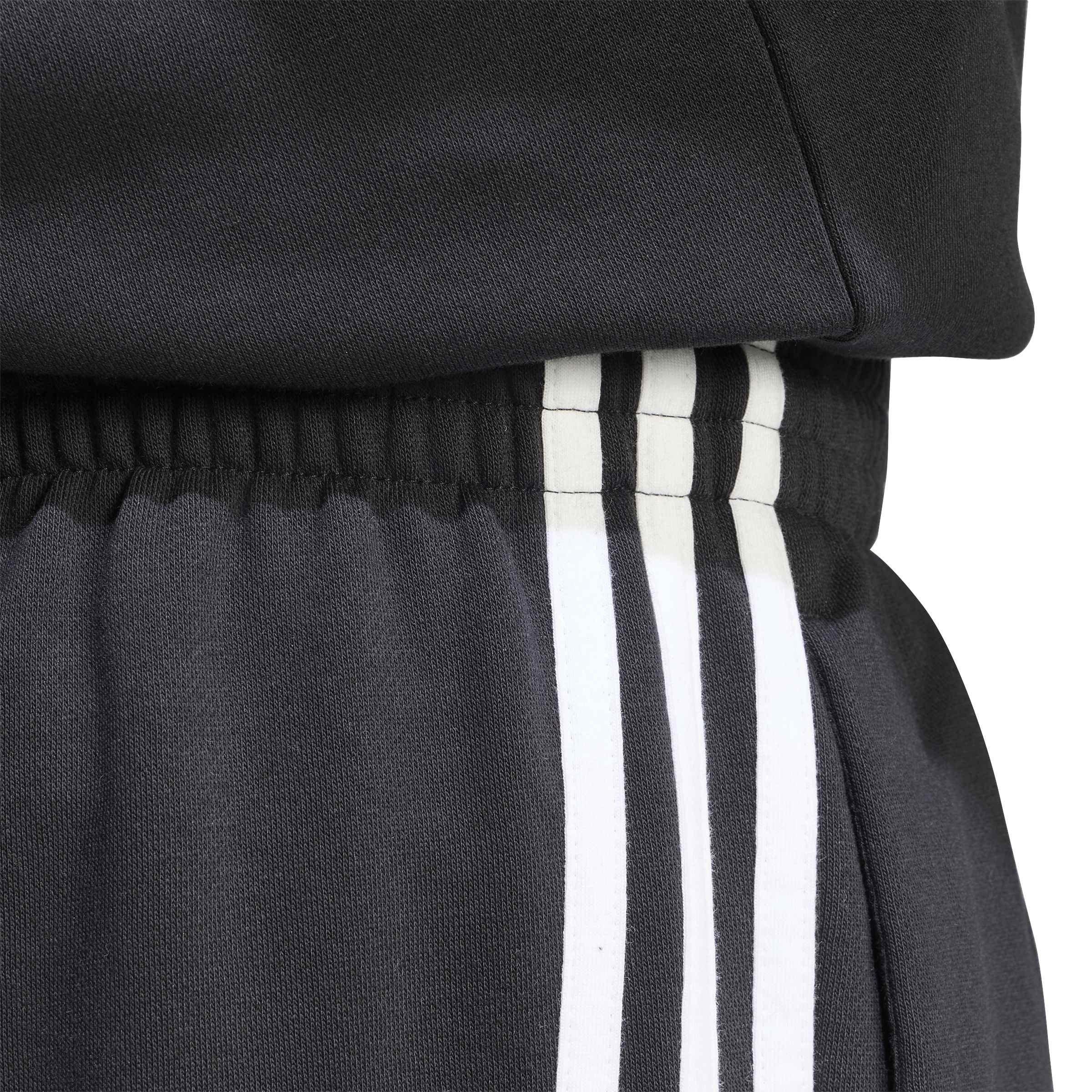Black/White - adidas - Essentials Fleece Tapered Cuff 3-Stripes Joggers - 5