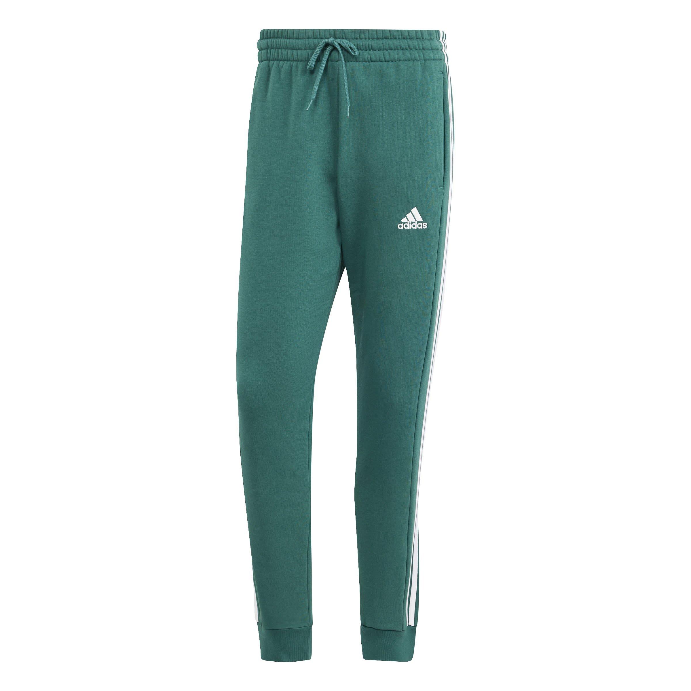 adidas Essentials Fleece Tapered Cuff 3 Stripes Joggers Geschlossene Fleece Jogginghosen mit Bundchen Sports Direct