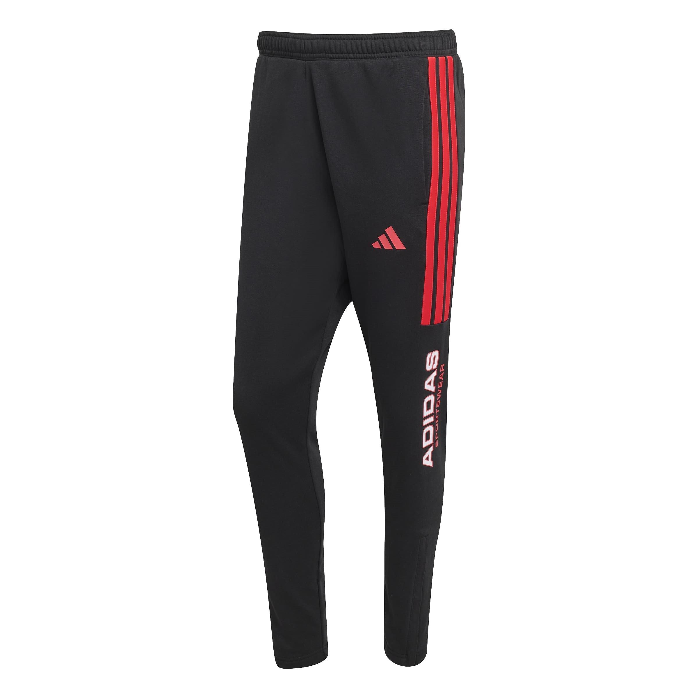 Black/Ruby Red - adidas - Men's Closed Hem Fleece Joggers - 1