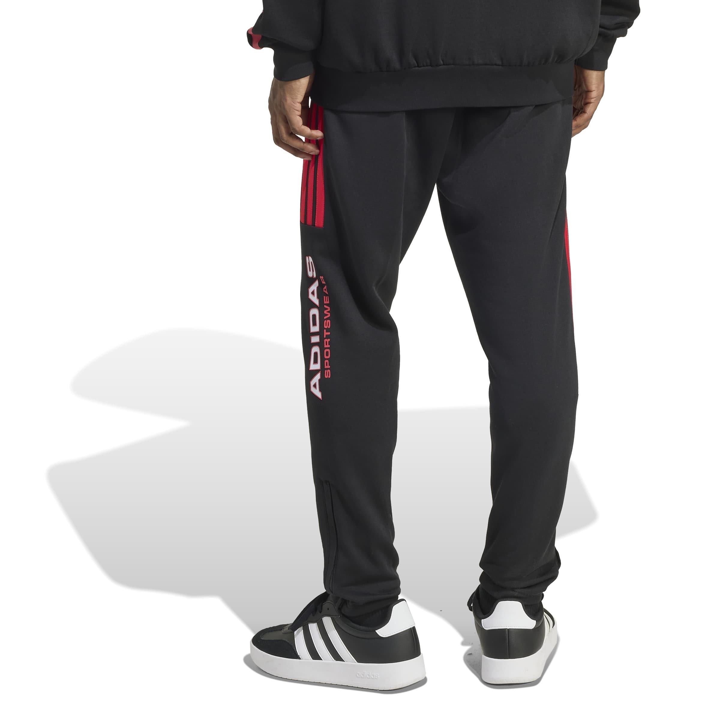 Black/Ruby Red - adidas - Closed Hem Fleece Joggers - 3