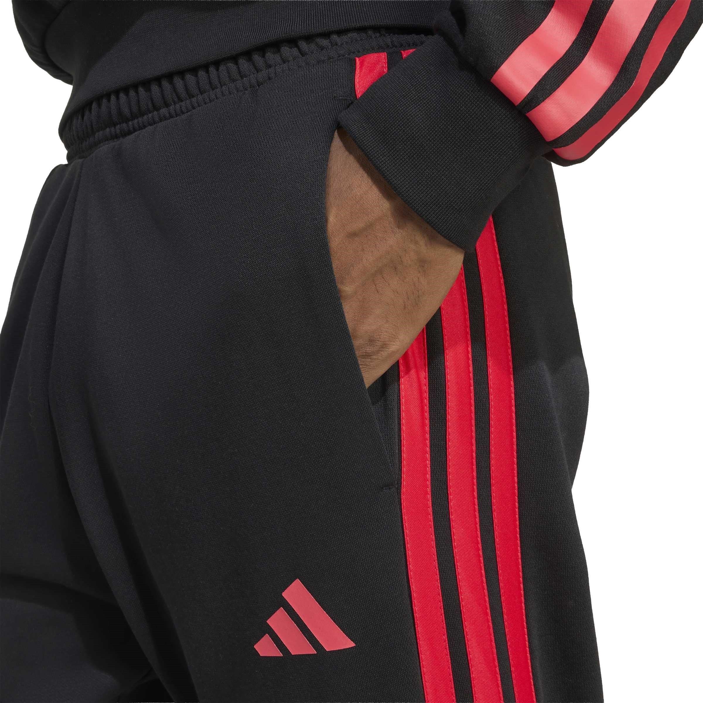 Black/Ruby Red - adidas - Closed Hem Fleece Joggers - 4