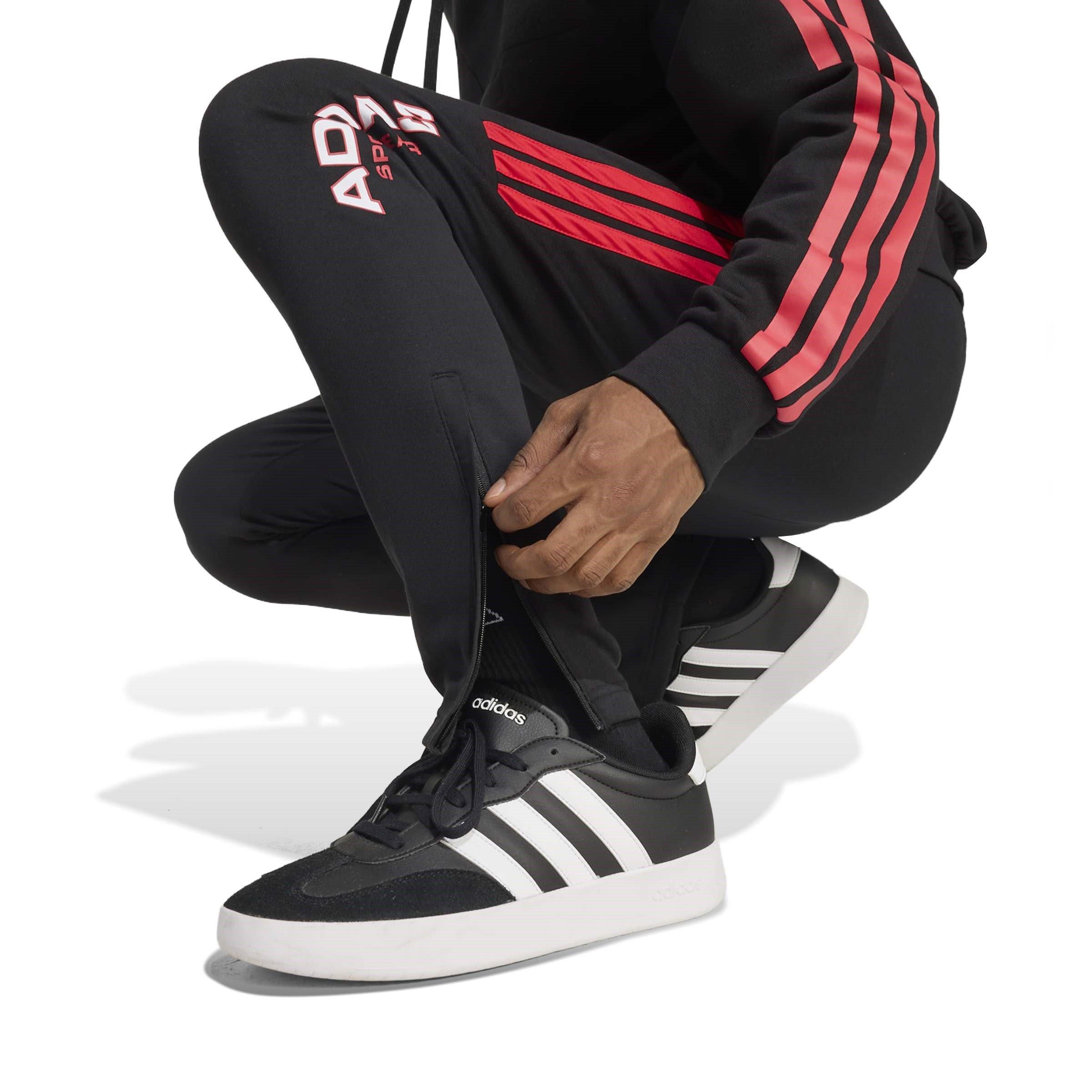 Black/Ruby Red - adidas - Closed Hem Fleece Joggers - 5
