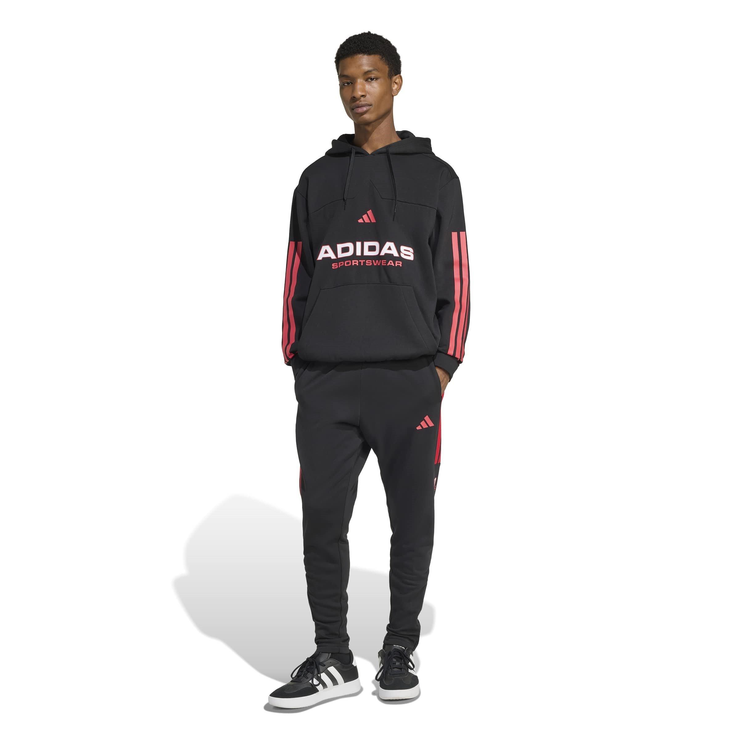 Black/Ruby Red - adidas - Closed Hem Fleece Joggers - 6