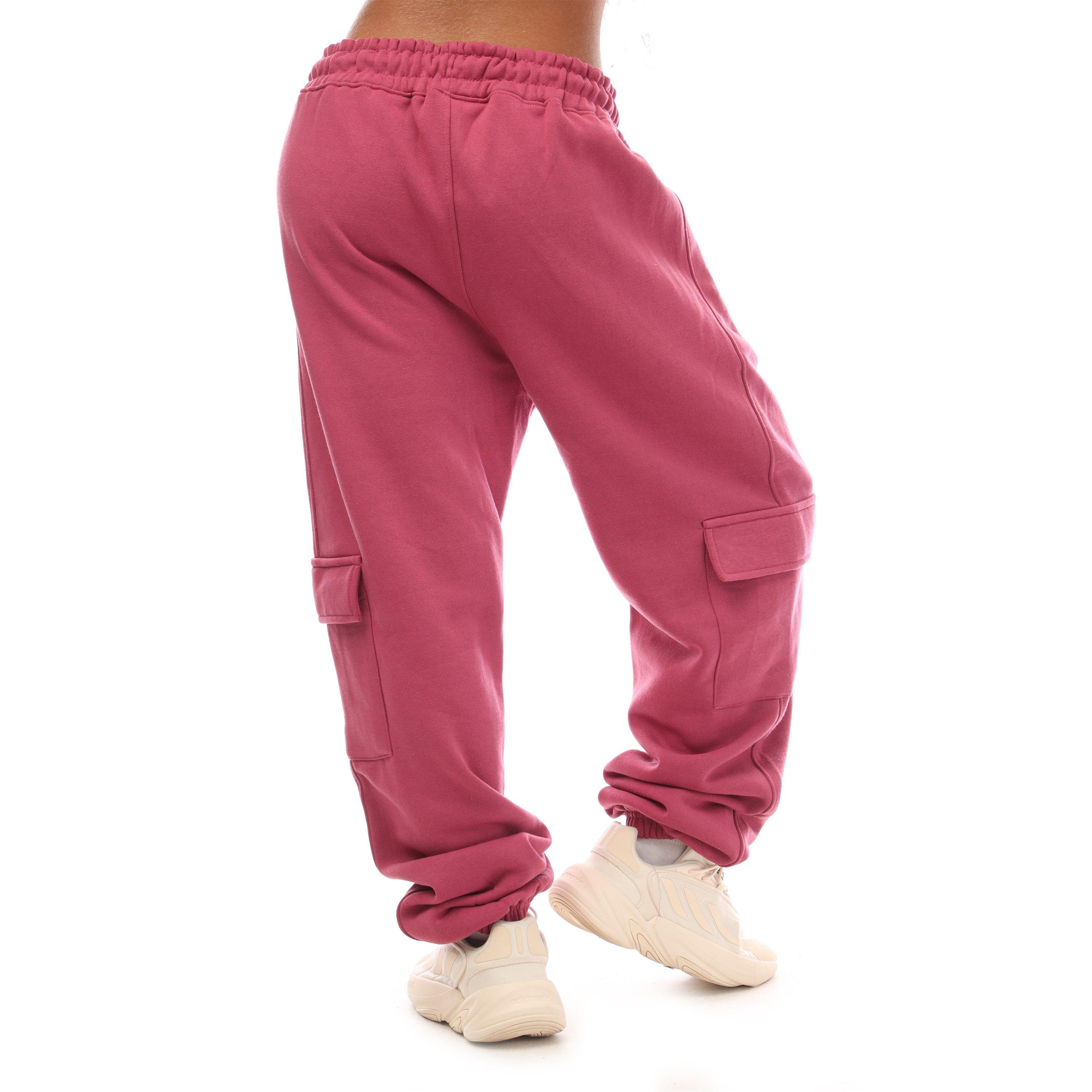 Pink - Hype - Unisex Adults Cargo Closed Hem Fleece Joggers - 5