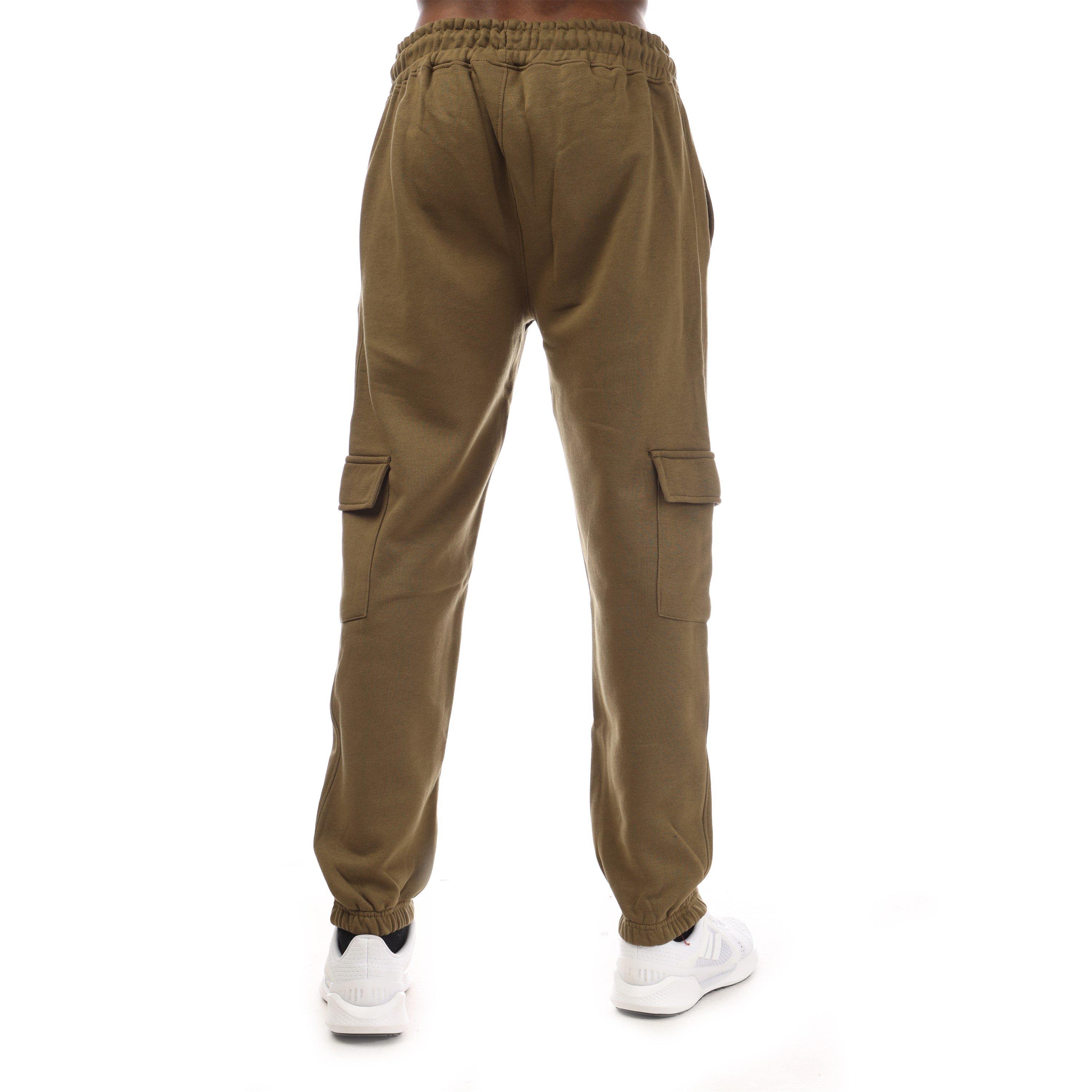 Olive - Hype - Adults Cargo Closed Hem Fleece Joggers - 2