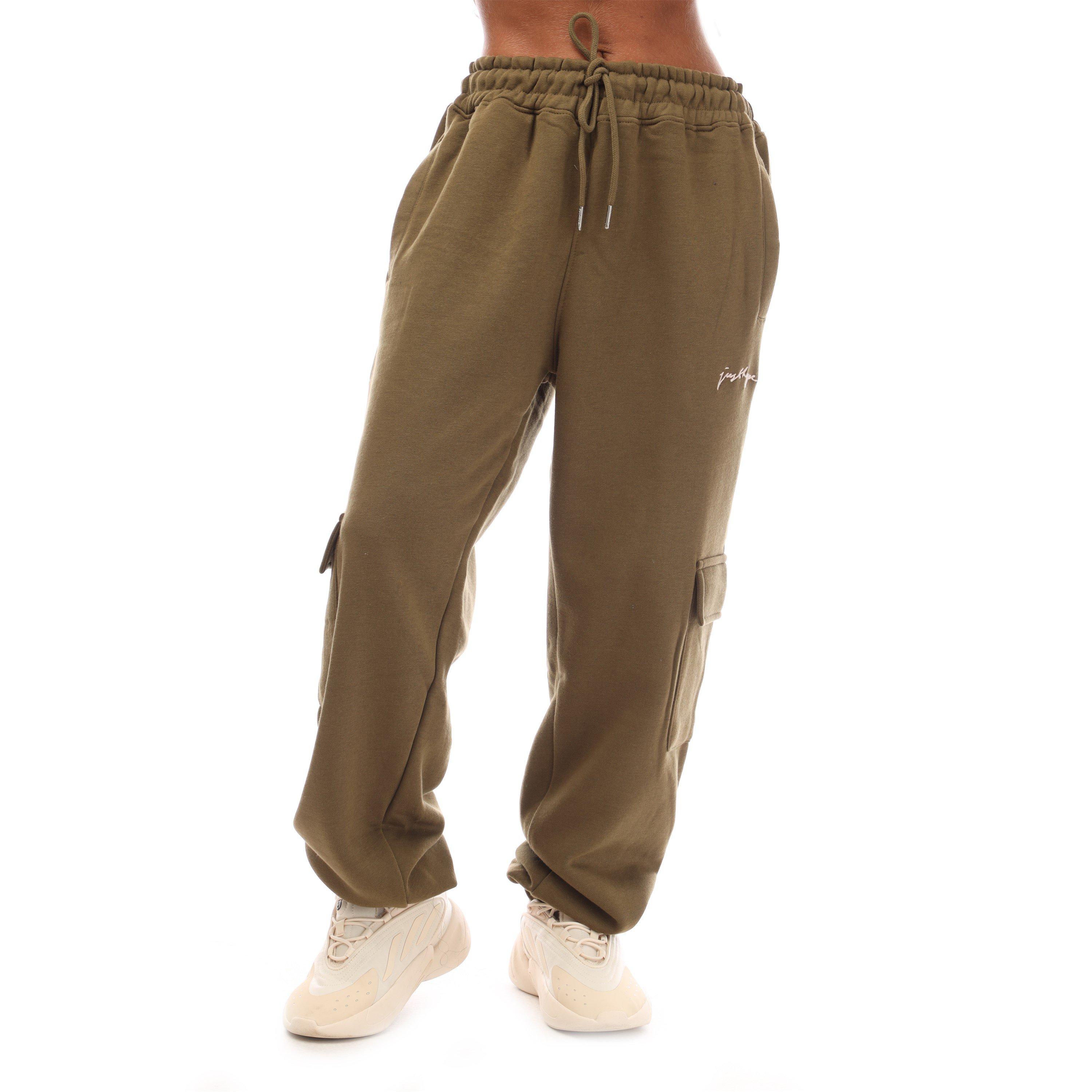 Olive - Hype - Adults Cargo Closed Hem Fleece Joggers - 4