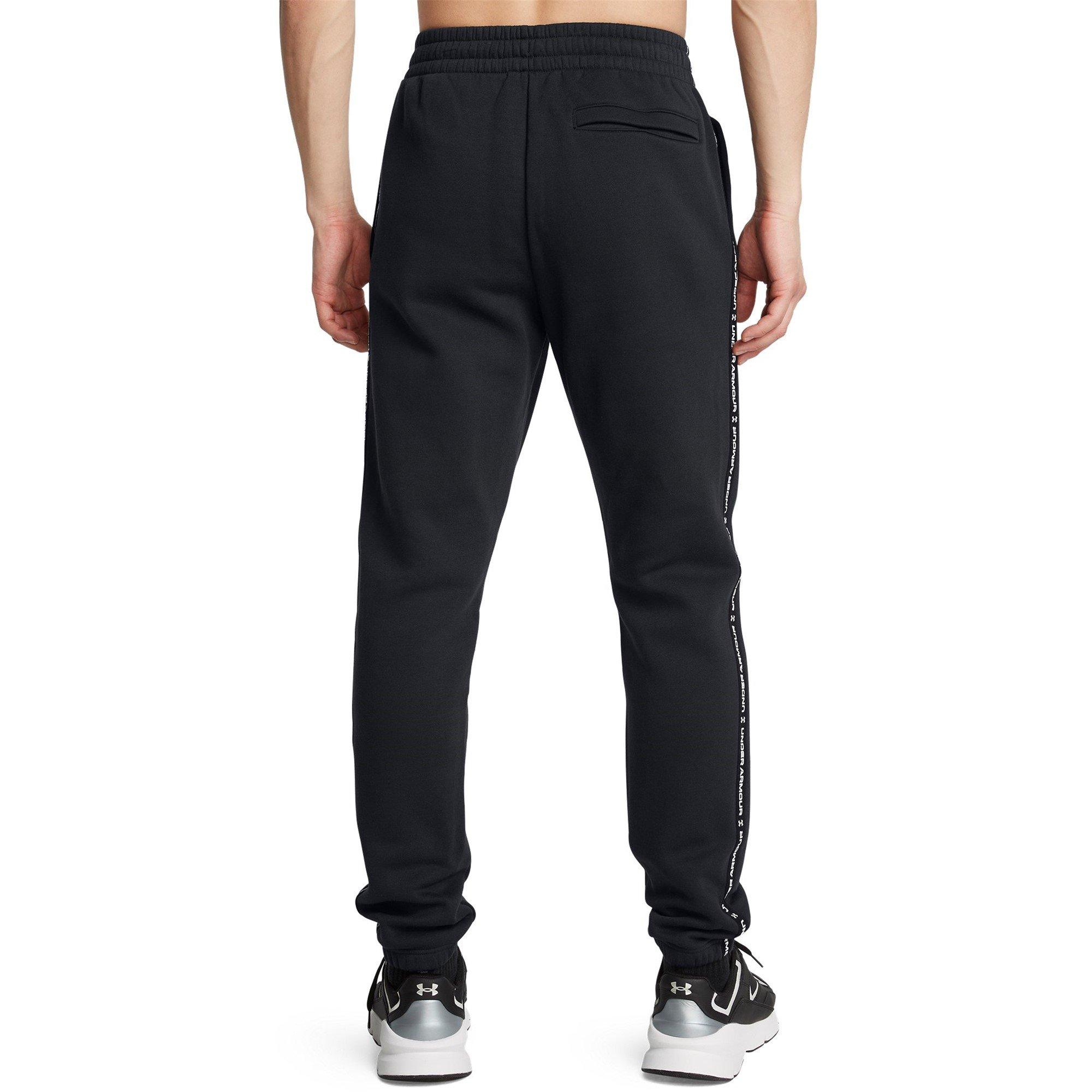 Black - Under Armour - Icon Taping Closed Hem Fleece Joggers - 4