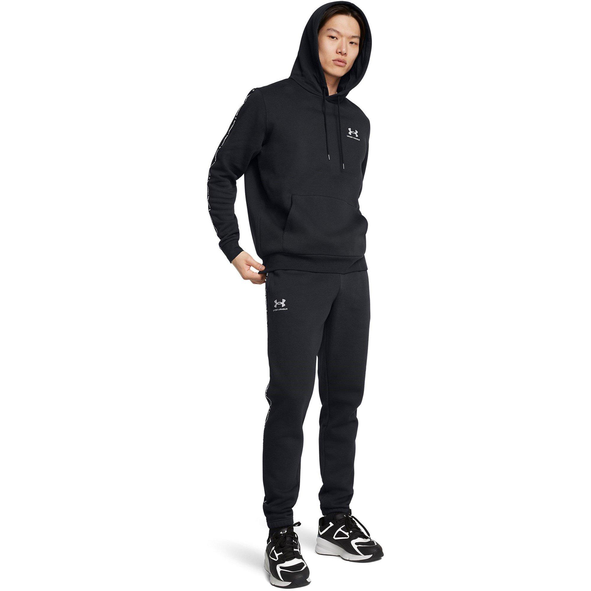 Black - Under Armour - Icon Taping Closed Hem Fleece Joggers - 7