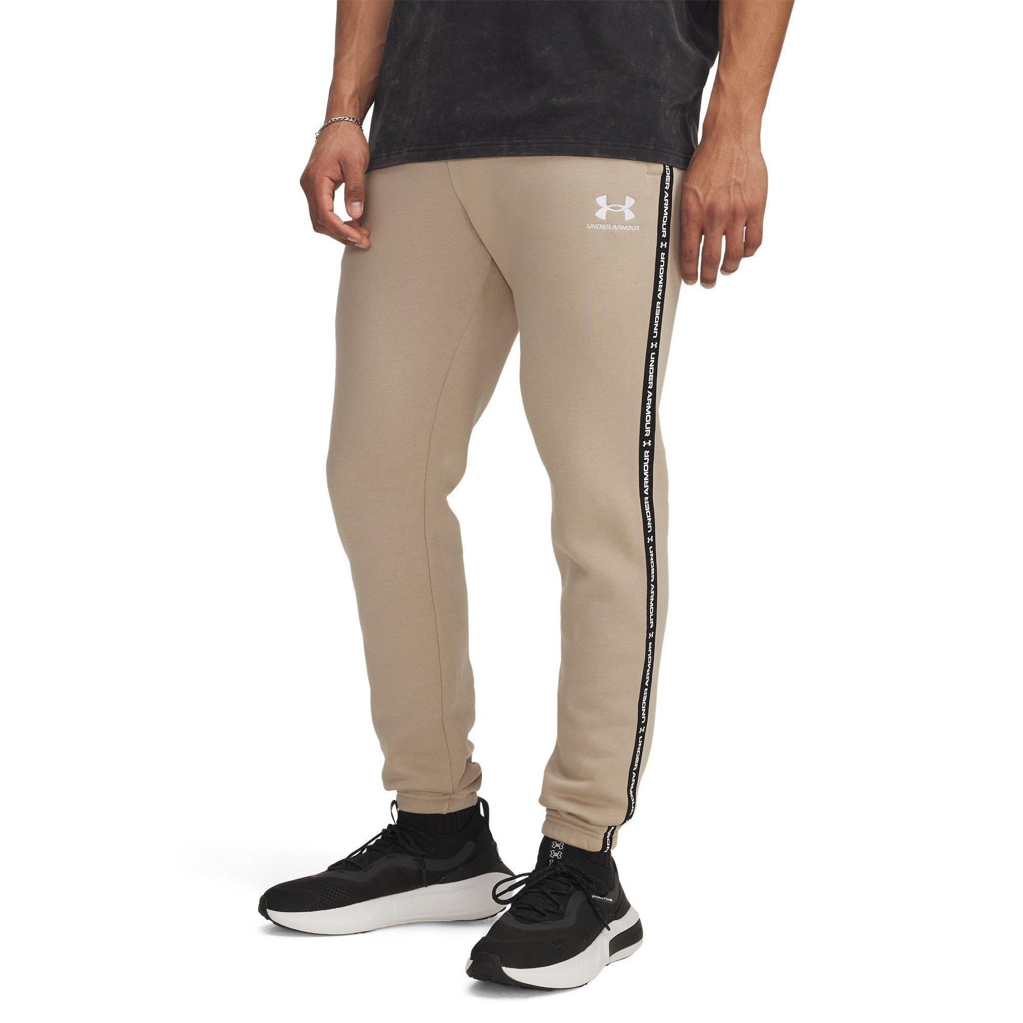 Under Armour Men's Icon Taping Closed Hem Fleece Joggers - City Khaki - XL