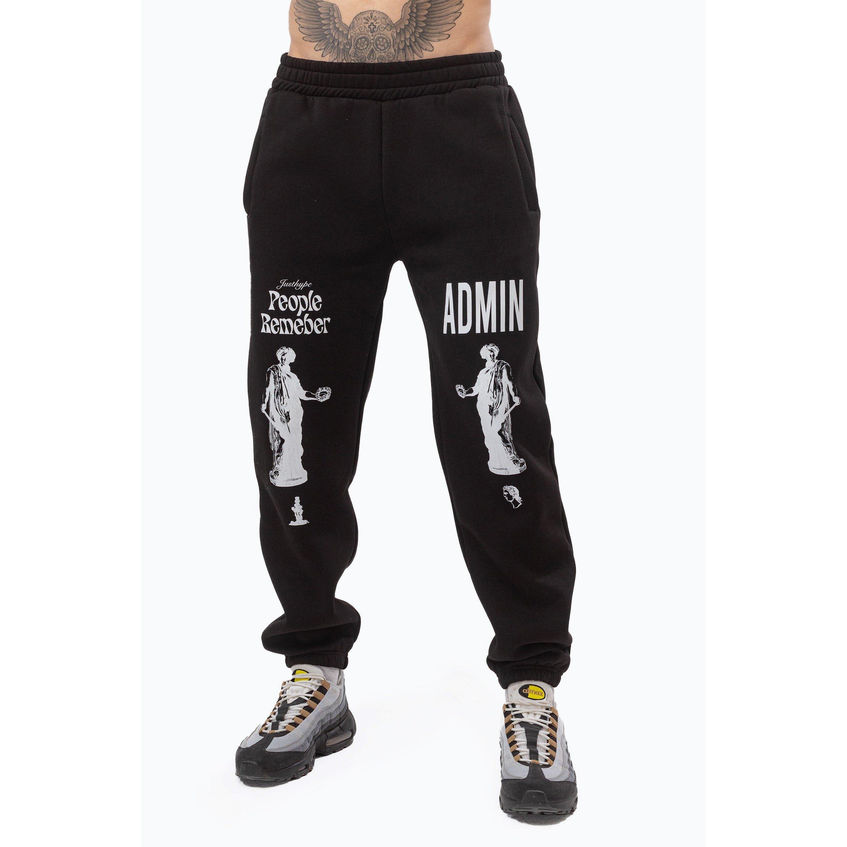 Hype Men's Closed Hem Fleece Jogger - Black - 2X Small