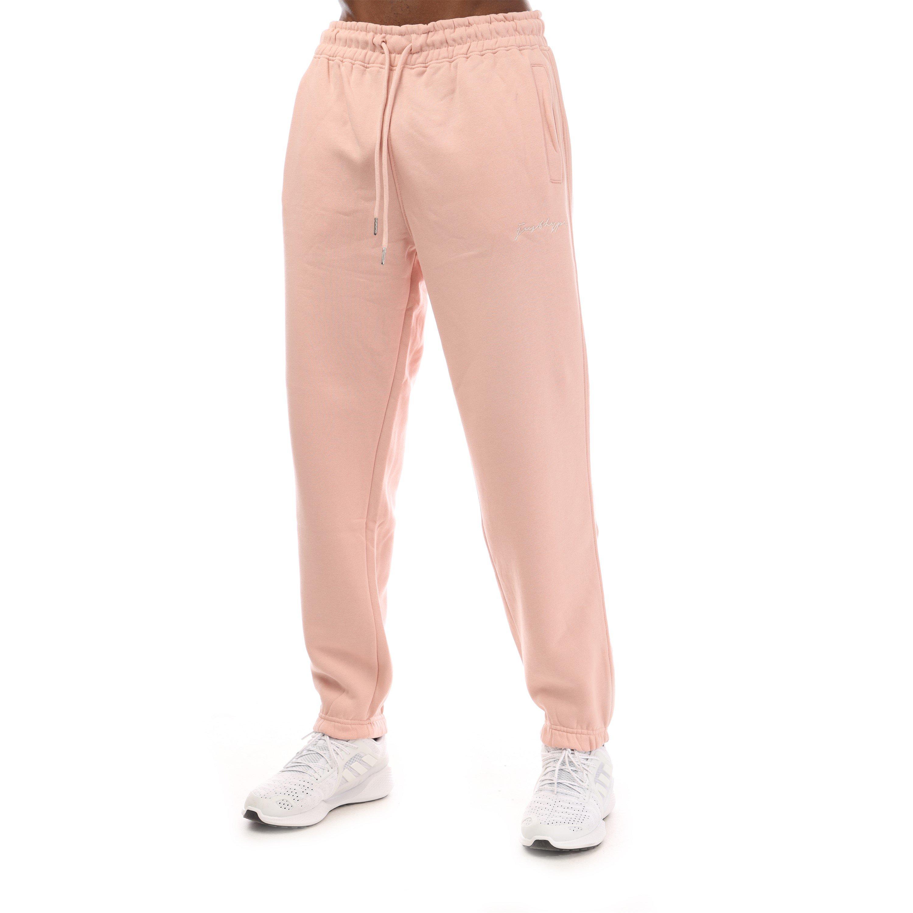 Hype  Adults Oversized Closed Hem Fleece Joggers - Pink - 2X Small