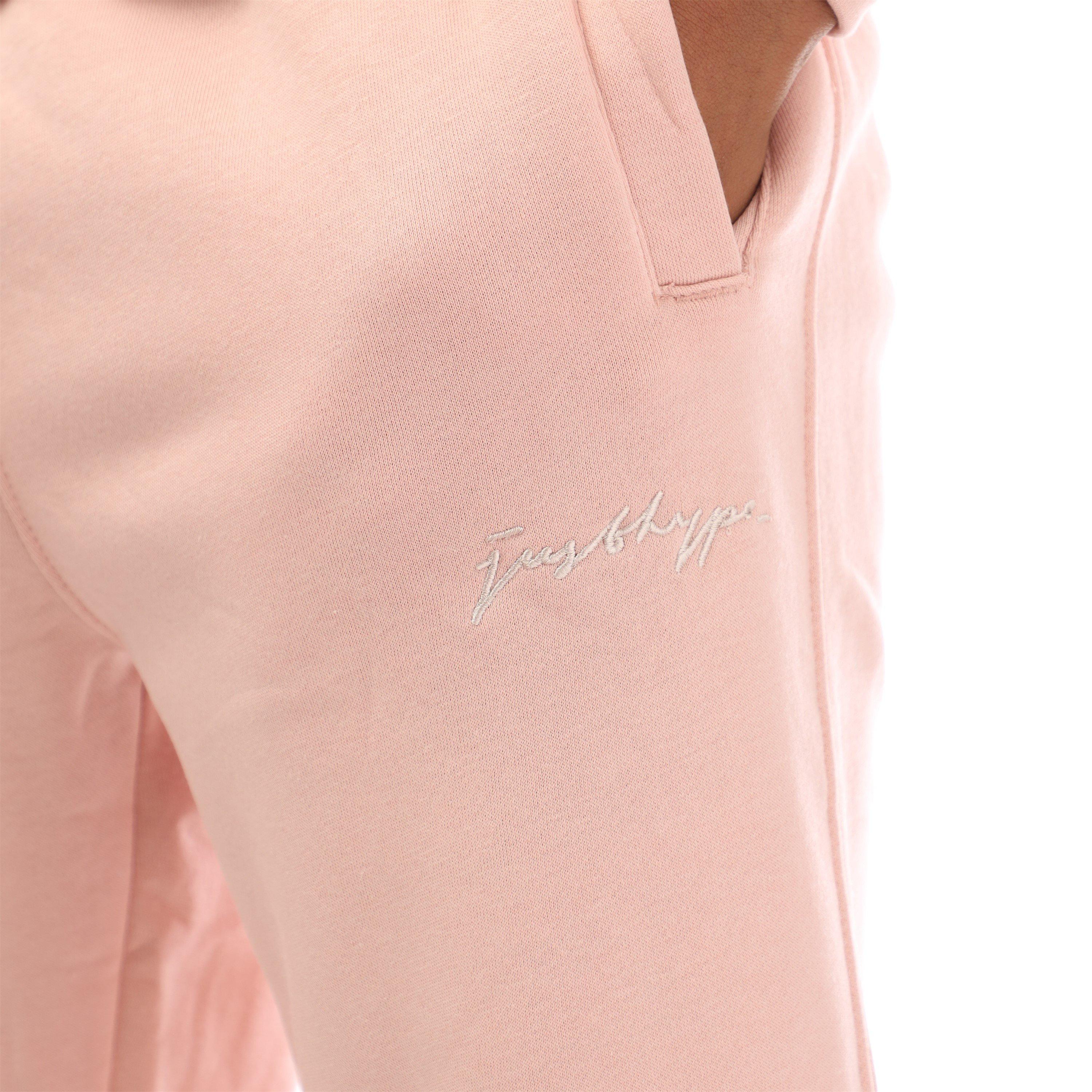 Pink - Hype - Unisex Adults Oversized Closed Hem Fleece Joggers - 3