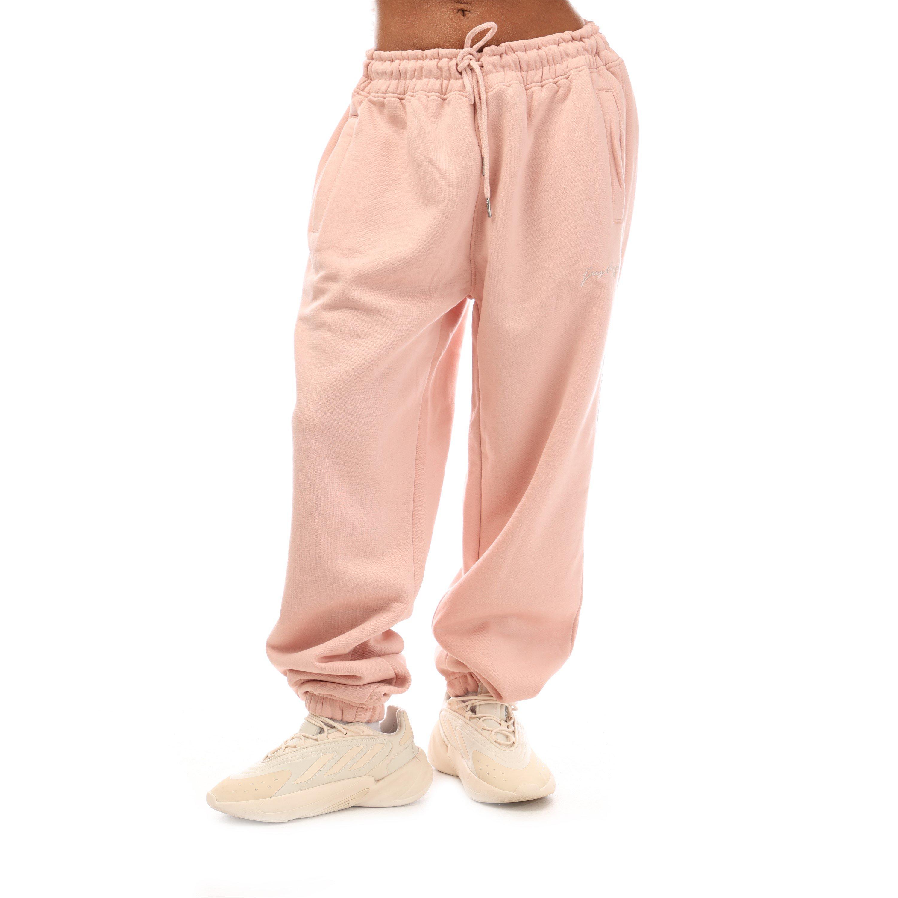 Pink - Hype - Unisex Adults Oversized Closed Hem Fleece Joggers - 4