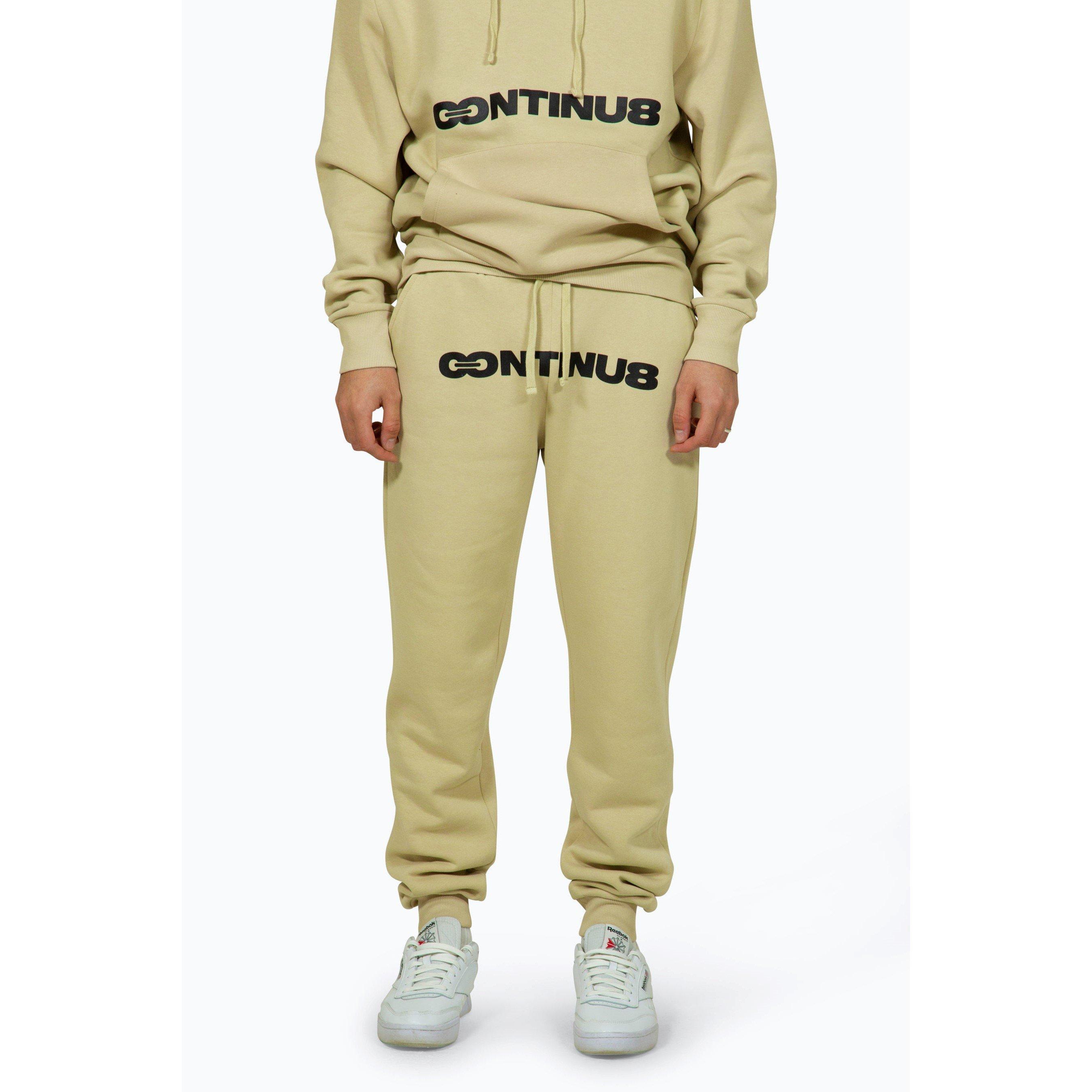 Hype Men's Boxy Closed Hem Fleece Jogger - Beige - 2X Small
