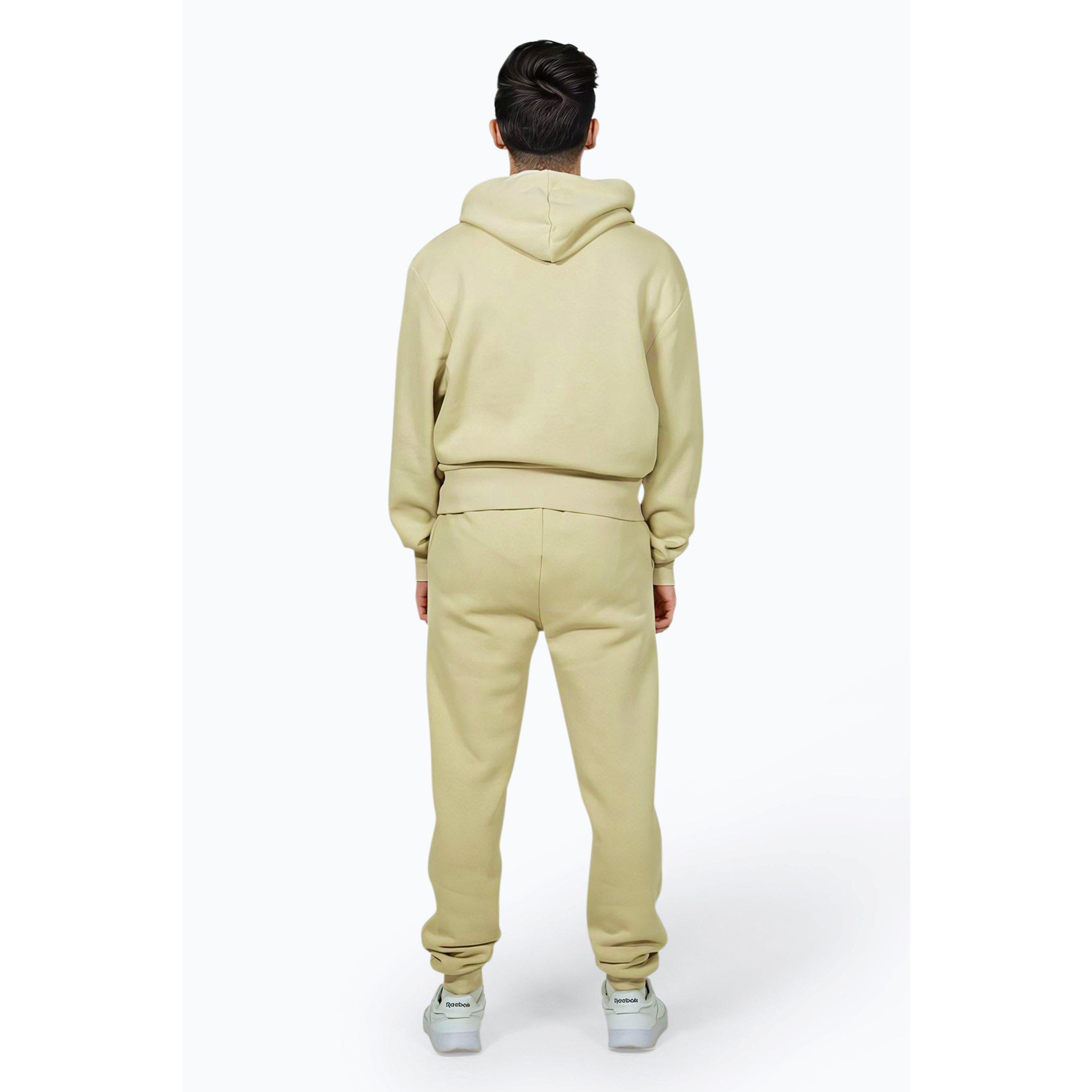 Beige - Hype - Men's Boxy Closed Hem Fleece Jogger - 4