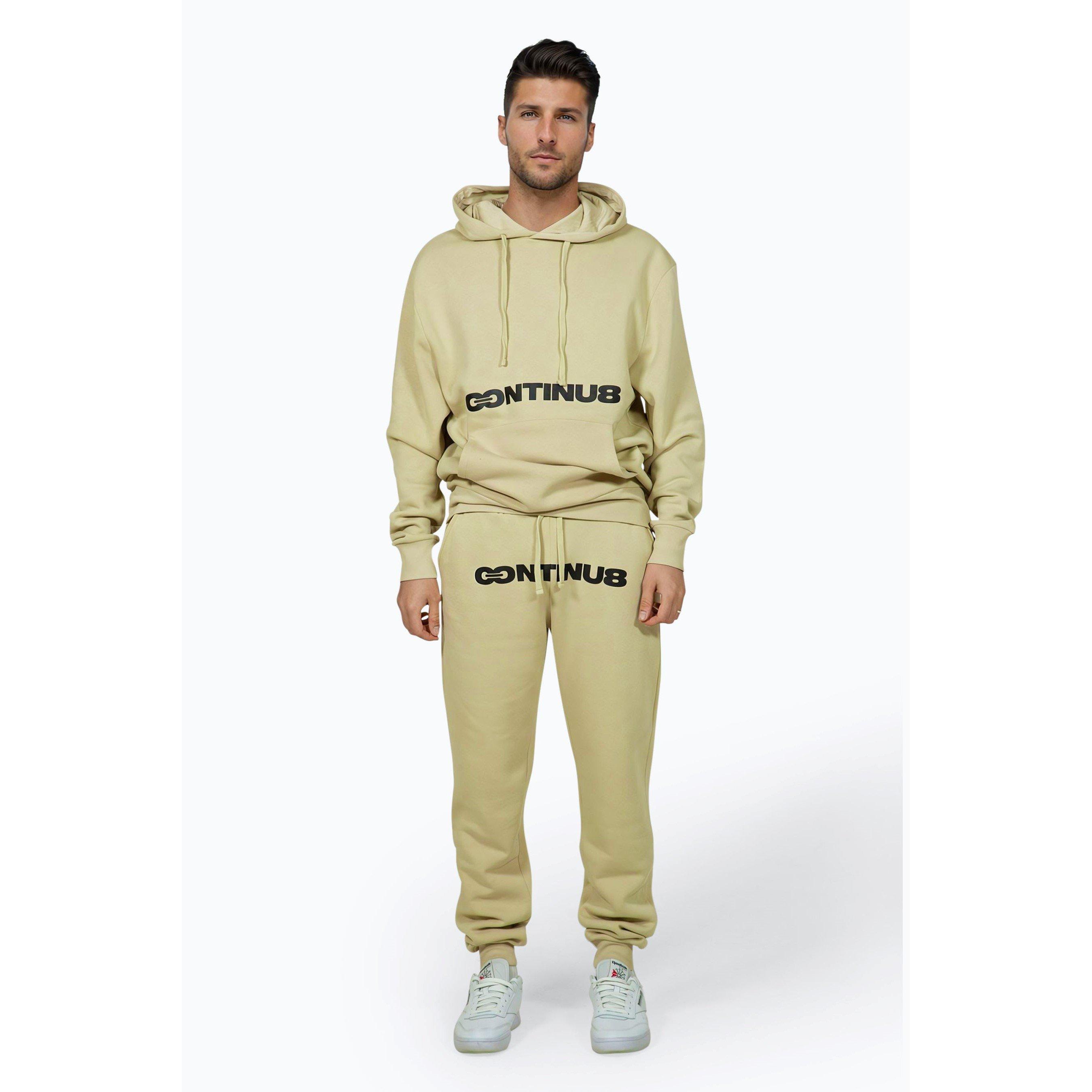 Beige - Hype - Men's Boxy Closed Hem Fleece Jogger - 5