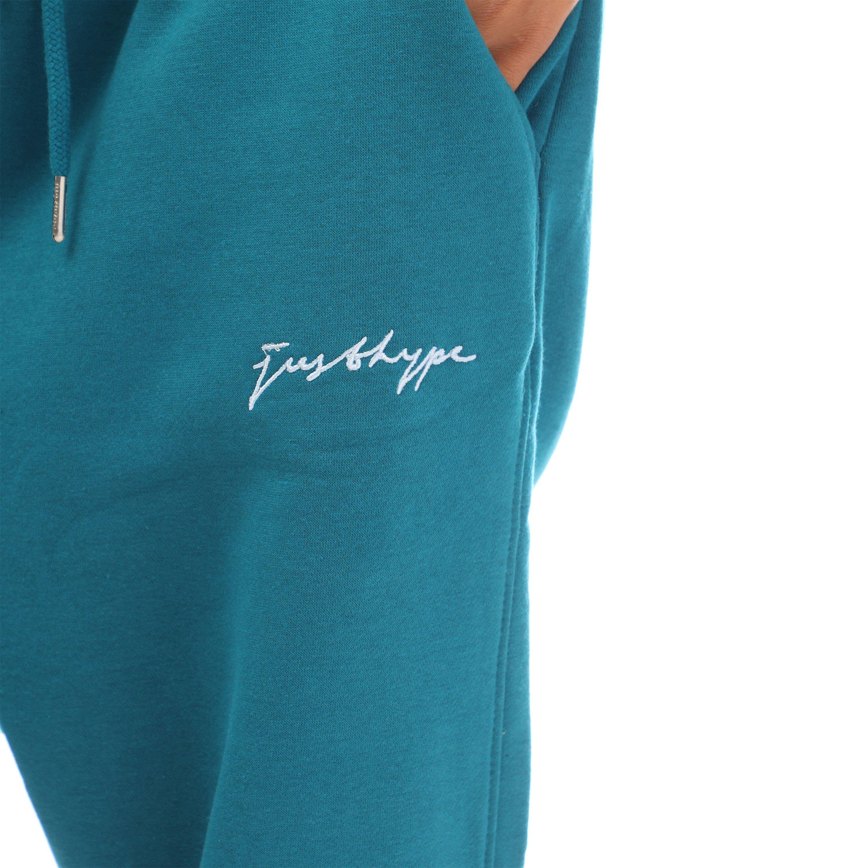 Blågrøn - Hype - Adults Closed Hem Fleece Joggers - 6