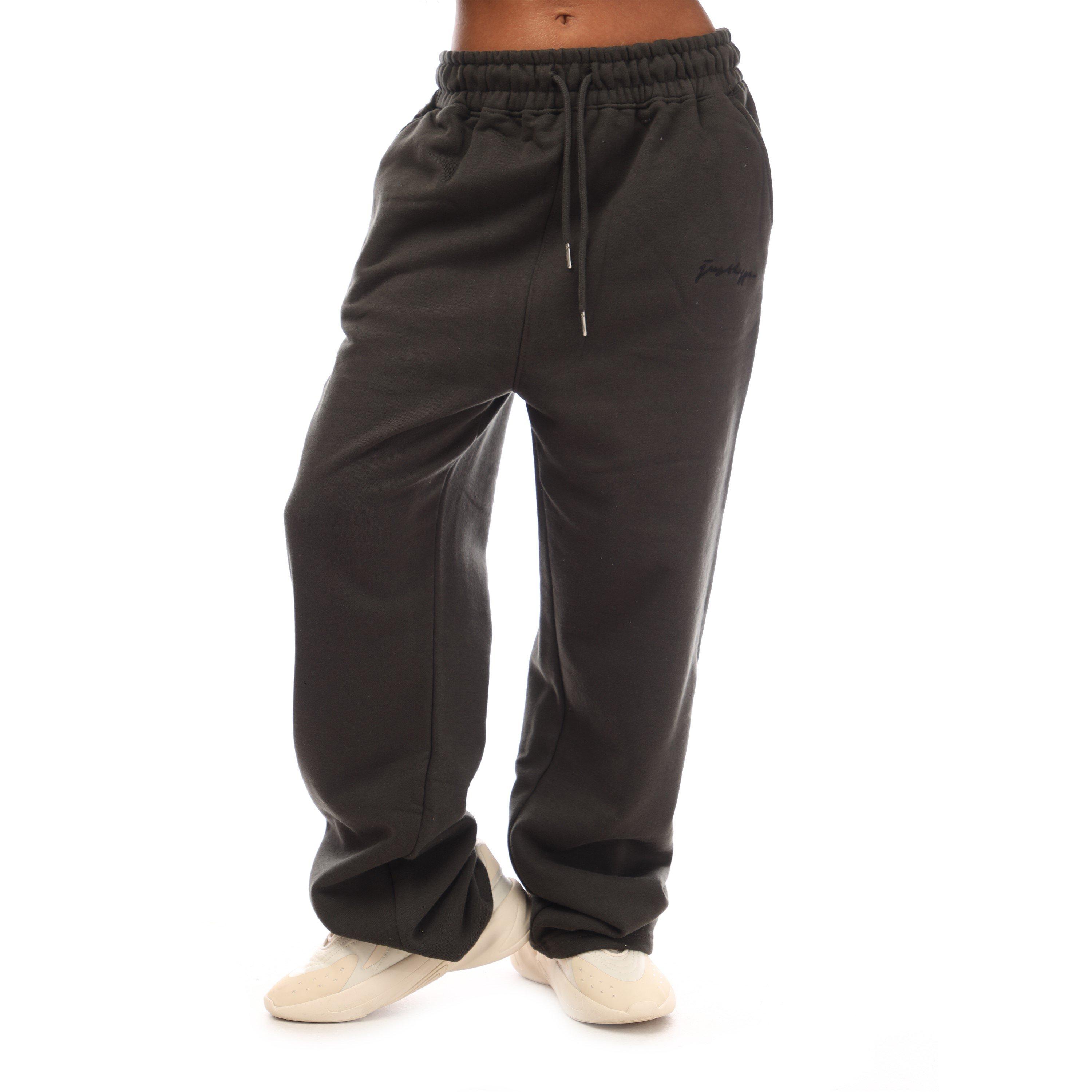Zwart - Hype - Adults Wide Closed Hem Fleece Joggers - 4
