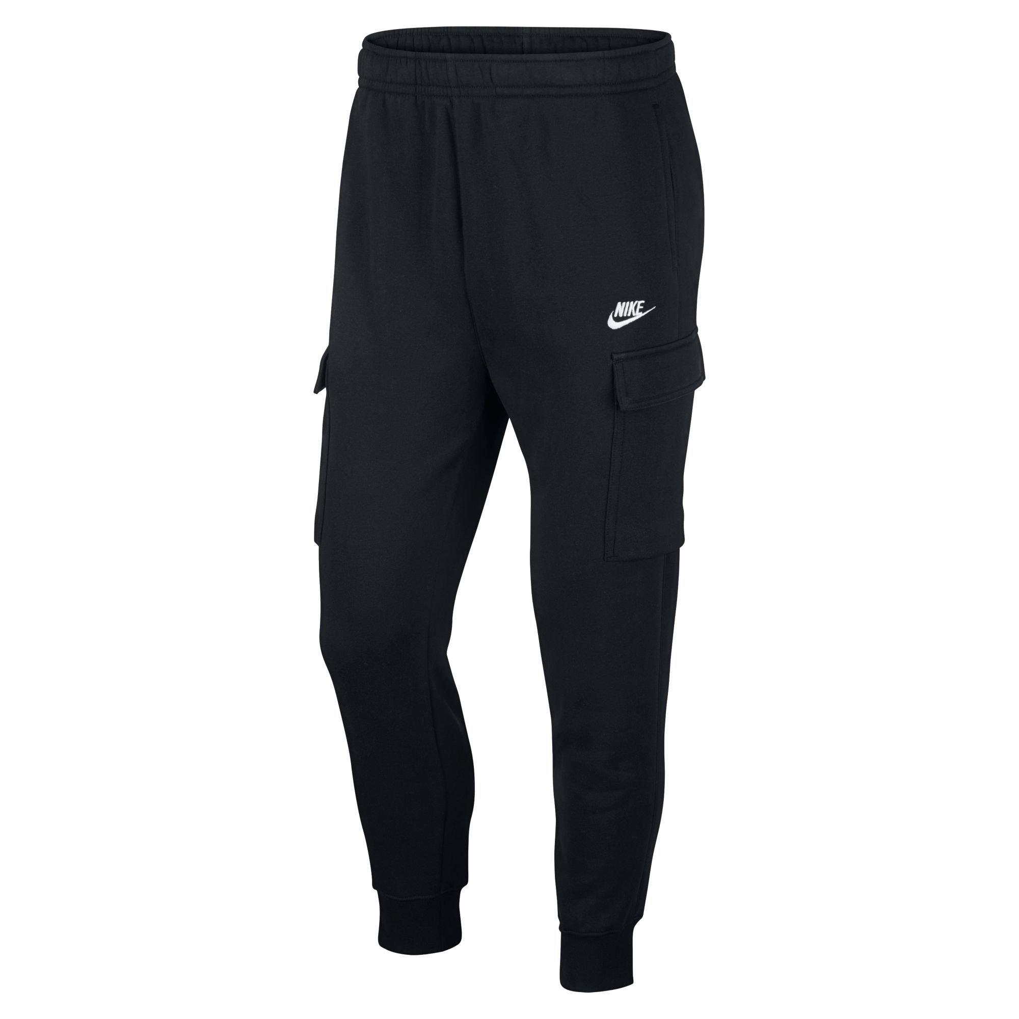 Black/White - Nike - Sportswear Club Fleece Men's Cargo Pants - 1