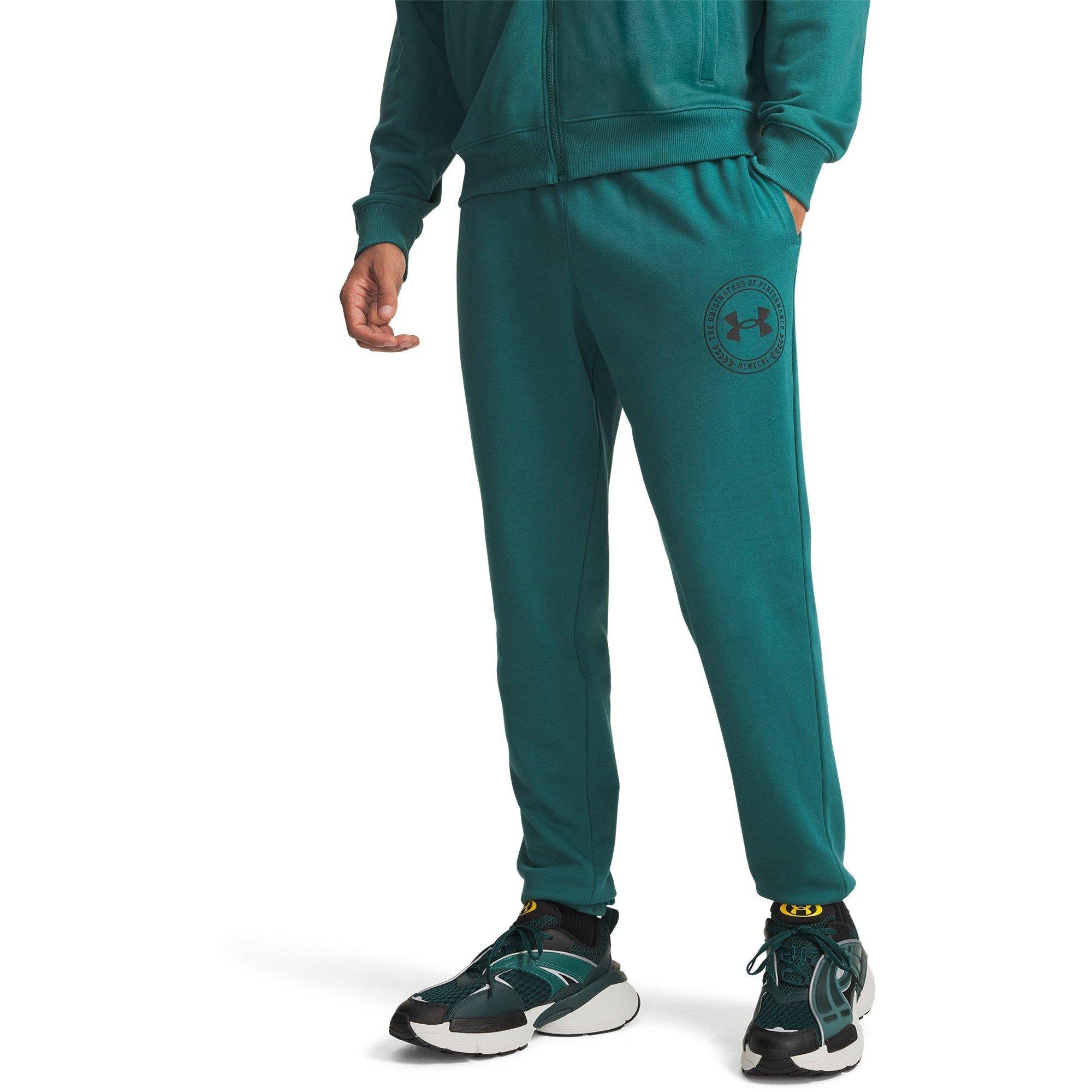 Under Armour Men's Closed Hem Fleece Joggers - Green/Black - M