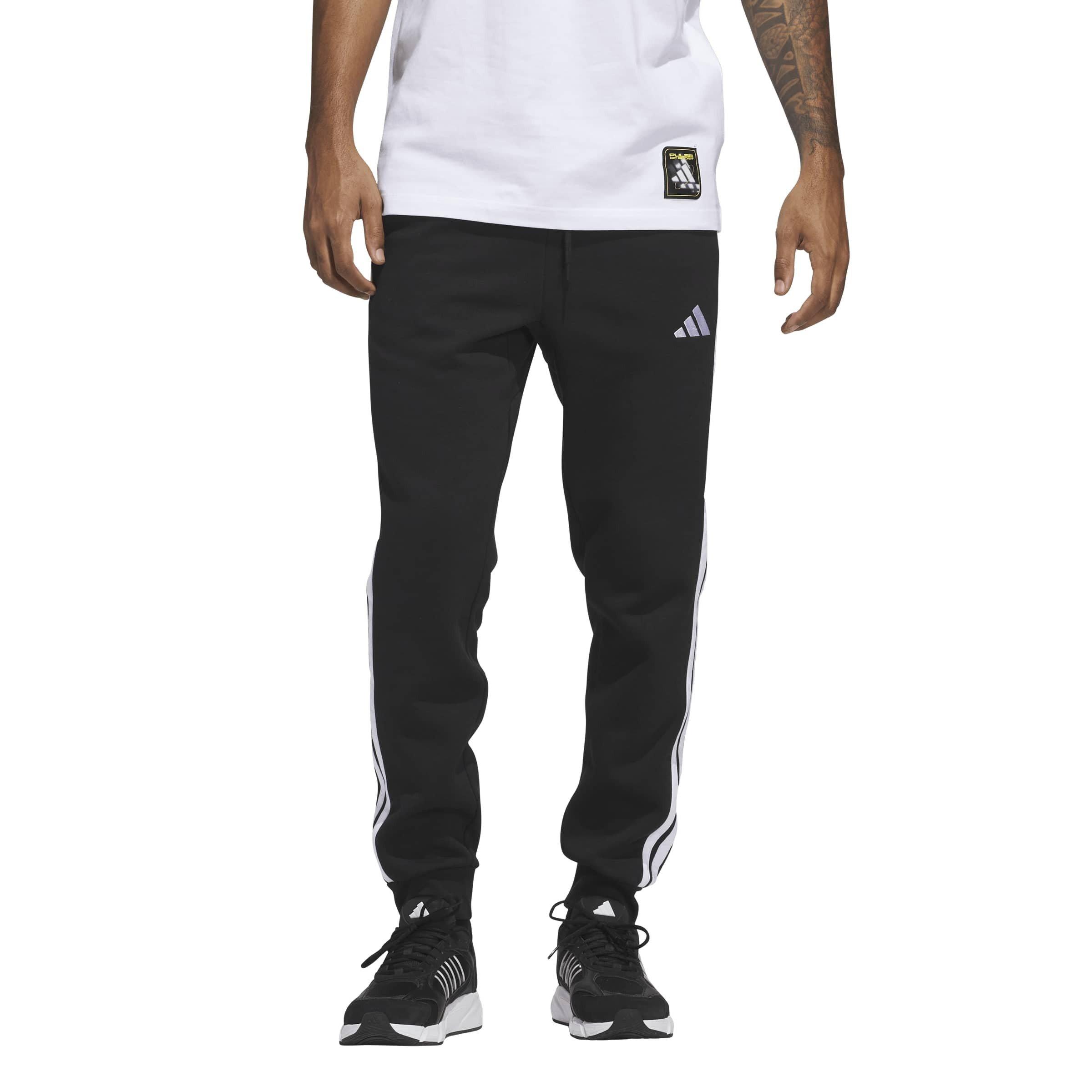 Black/White - adidas - Men's Fleece Joggers - 2