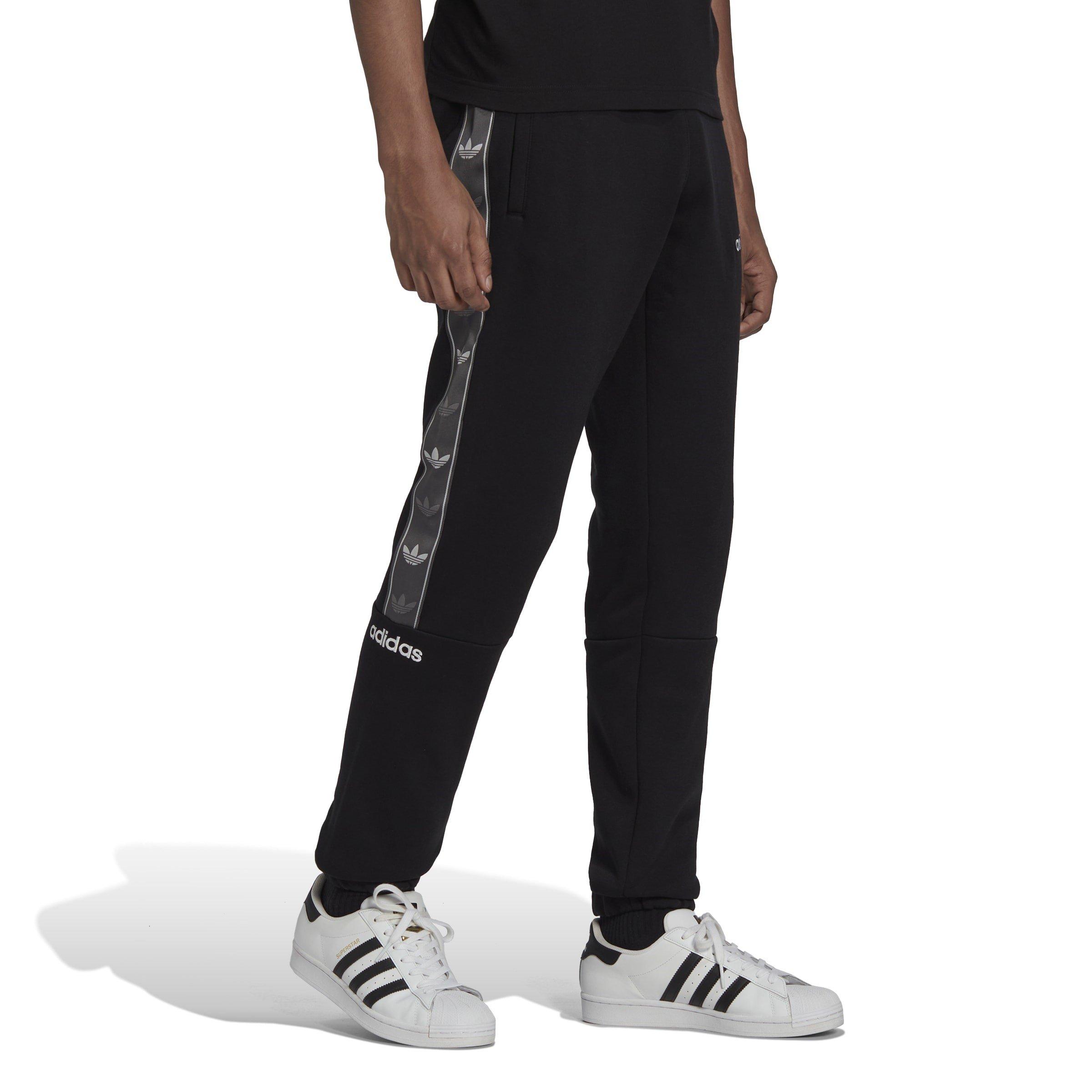 Black - adidas Originals - Tape Fleece Joggers Mens - 4