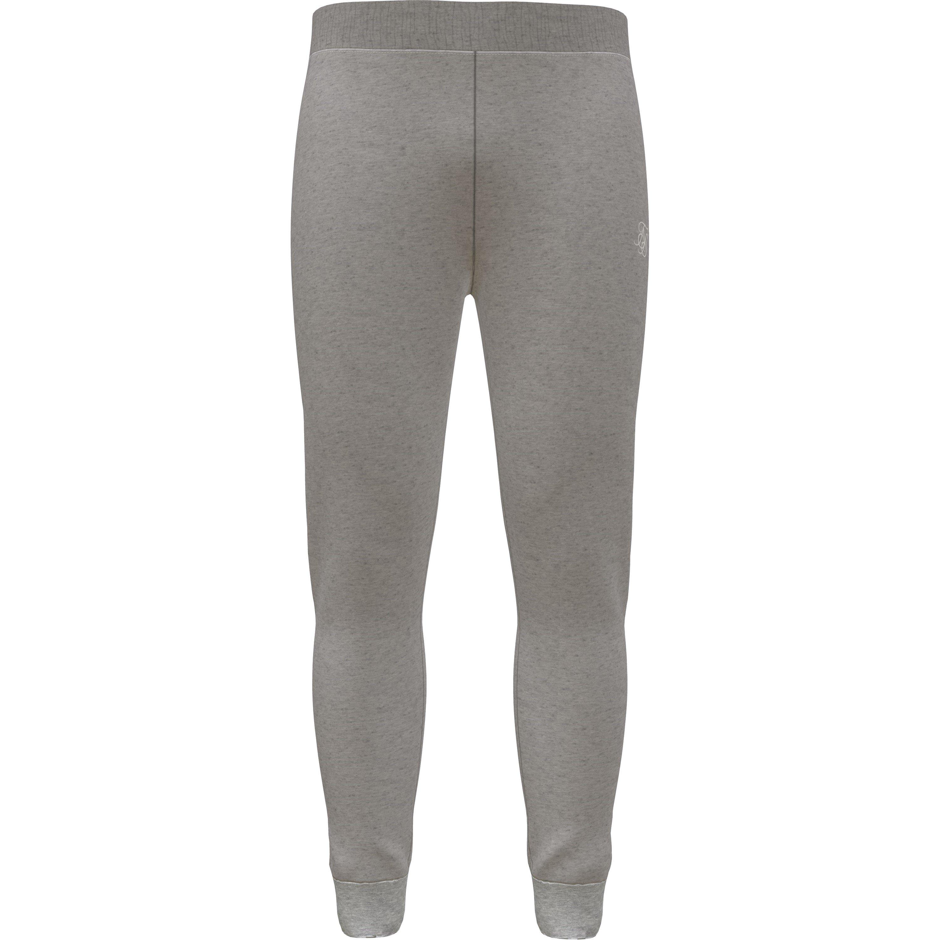 Grey Marl - SikSilk - Men's Closed Hem Fleece Joggers - 1
