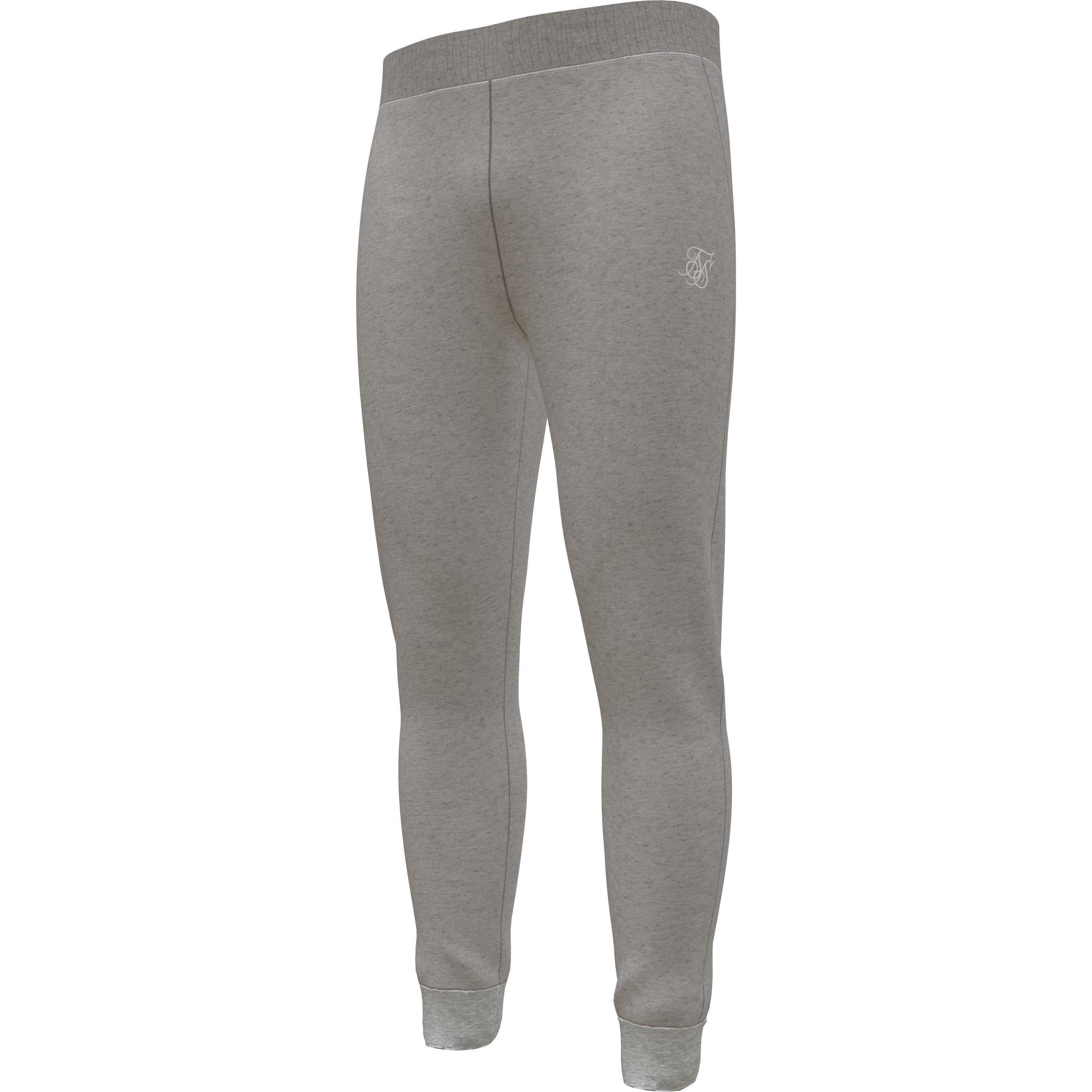 Grå Marl - SikSilk - Closed Hem Fleece Joggers - 3