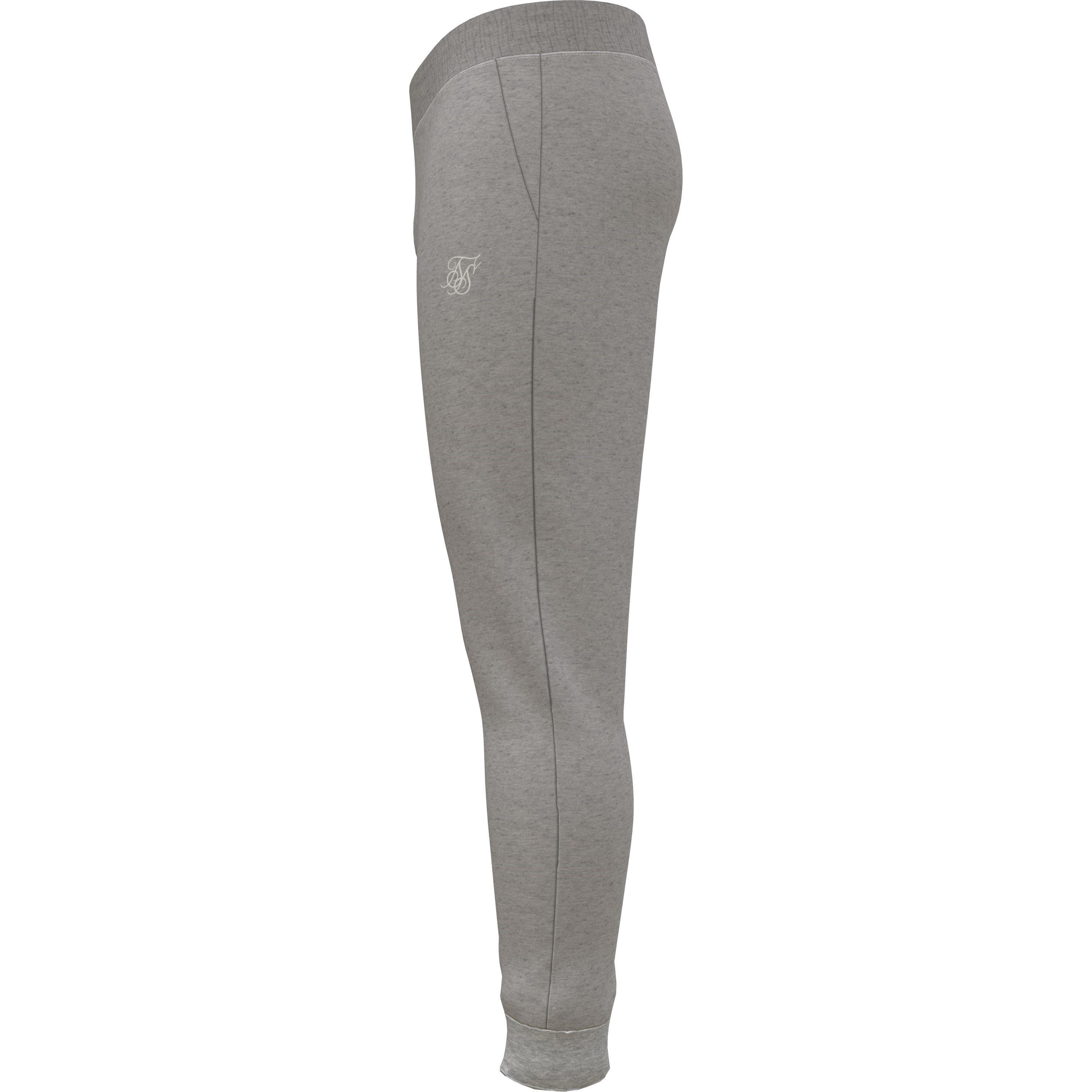 Grå Marl - SikSilk - Closed Hem Fleece Joggers - 4