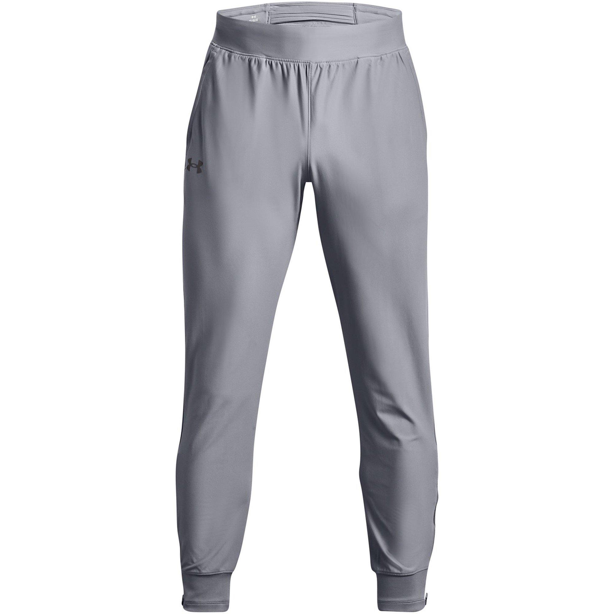 Grey - Under Armour - Qualifier Run Elite Closed Hem Fleece Joggers - 1