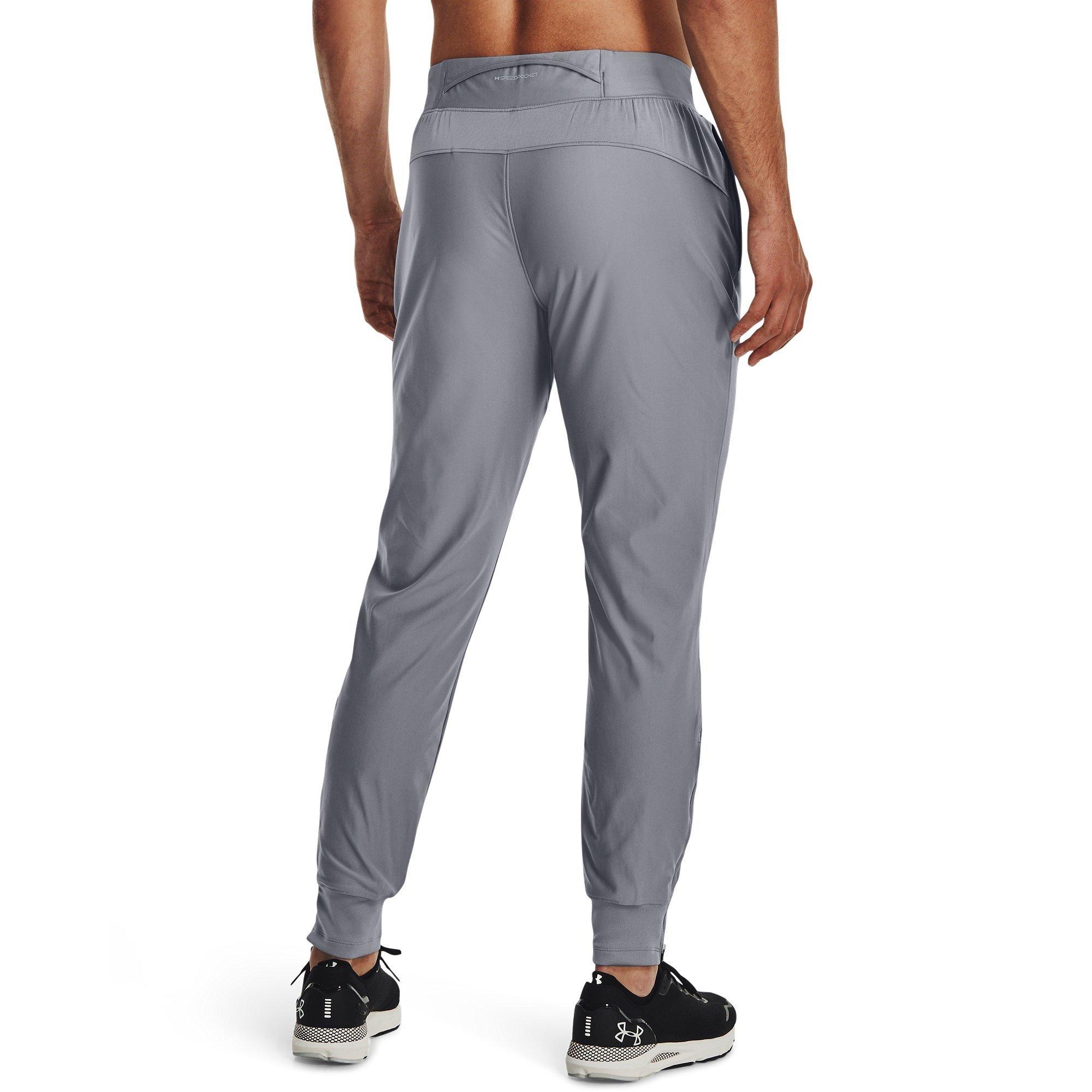 Grey - Under Armour - Qualifier Run Elite Closed Hem Fleece Joggers - 3