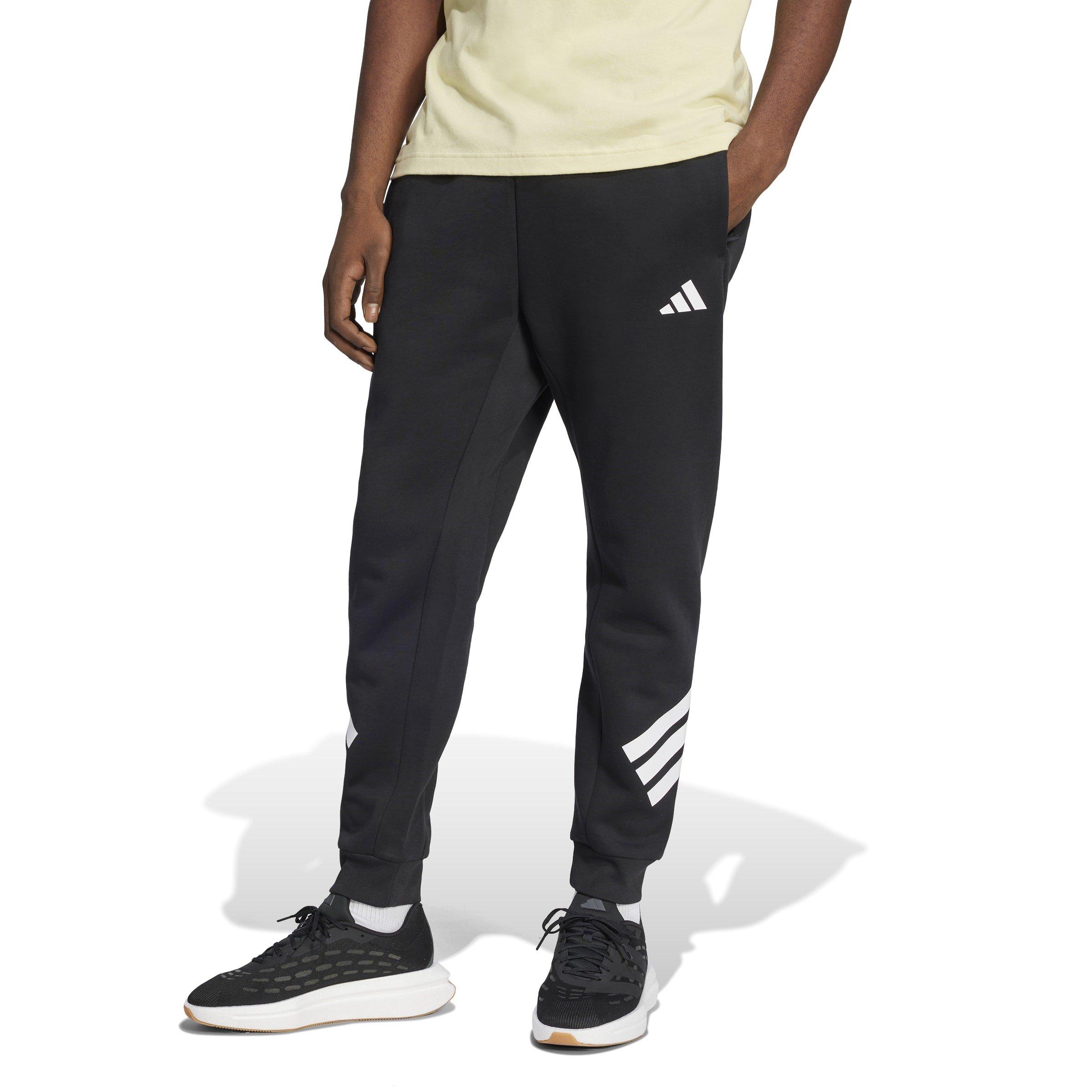 Black - adidas - Men's Future Icons Stripes Closed Hem Jersey Joggers - 2