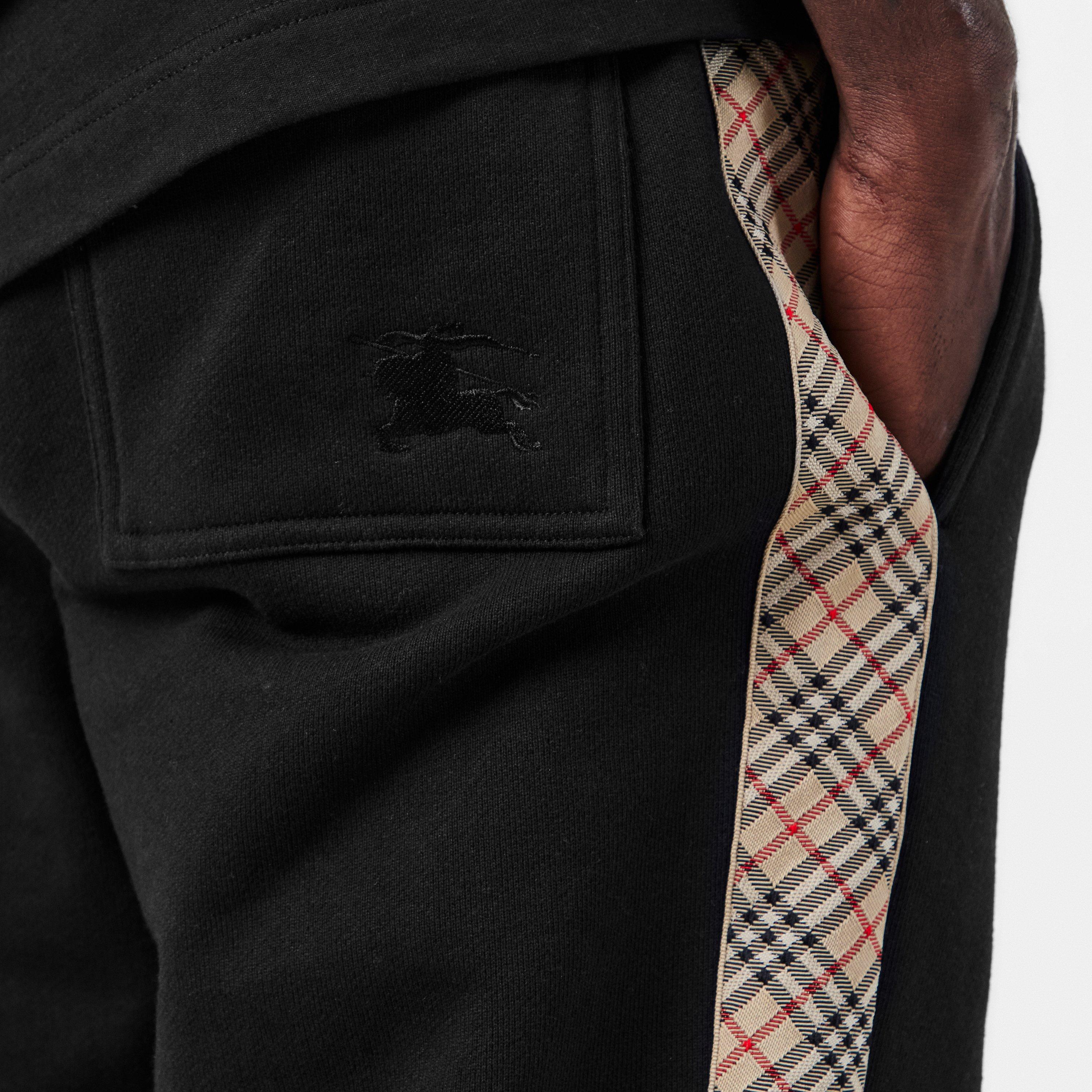 Black - Burberry - Men's Burb Check Tape Closed Hem Jersey Joggers - 5