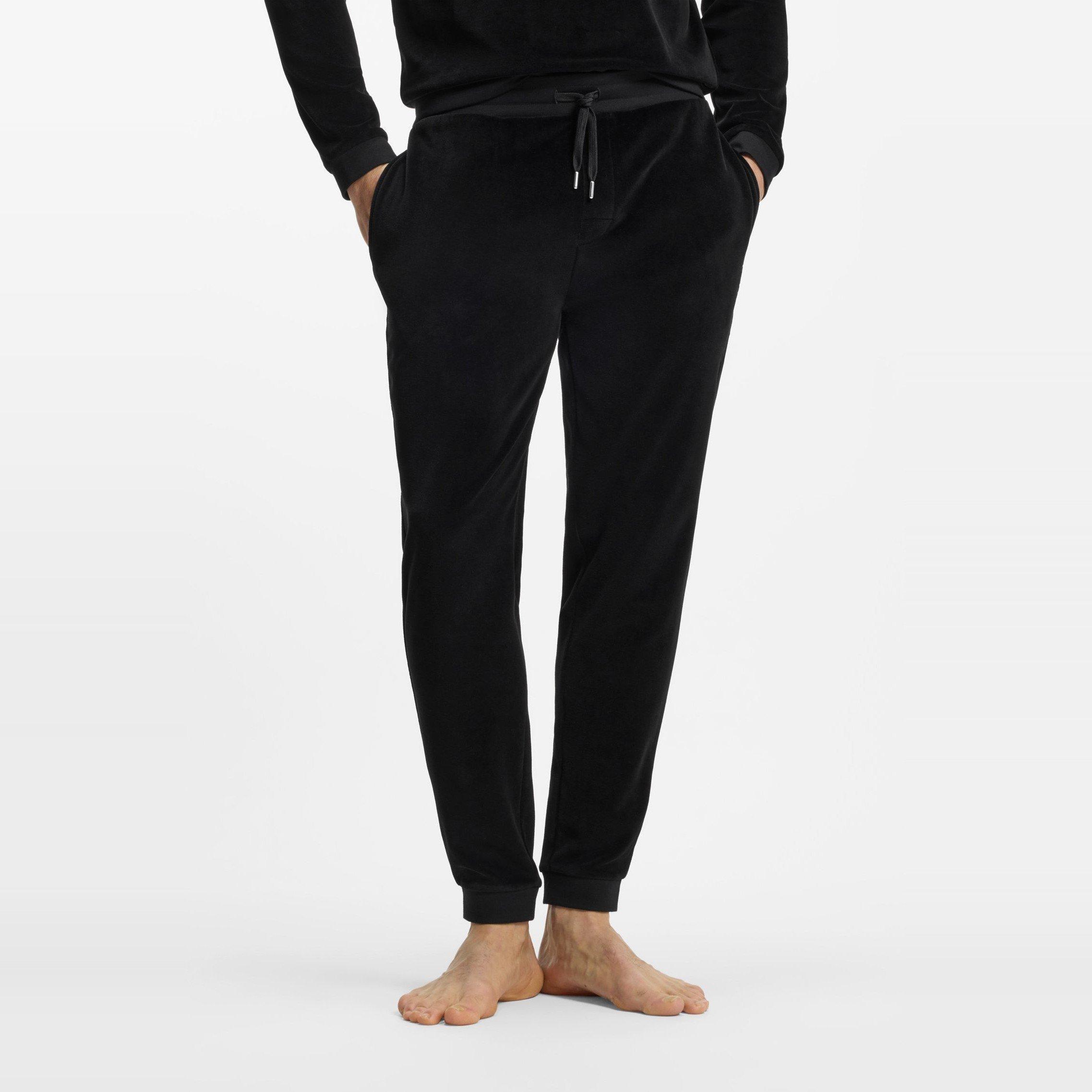 Black - Hugo - Hugo Velour Pants 10275198 01 - 2