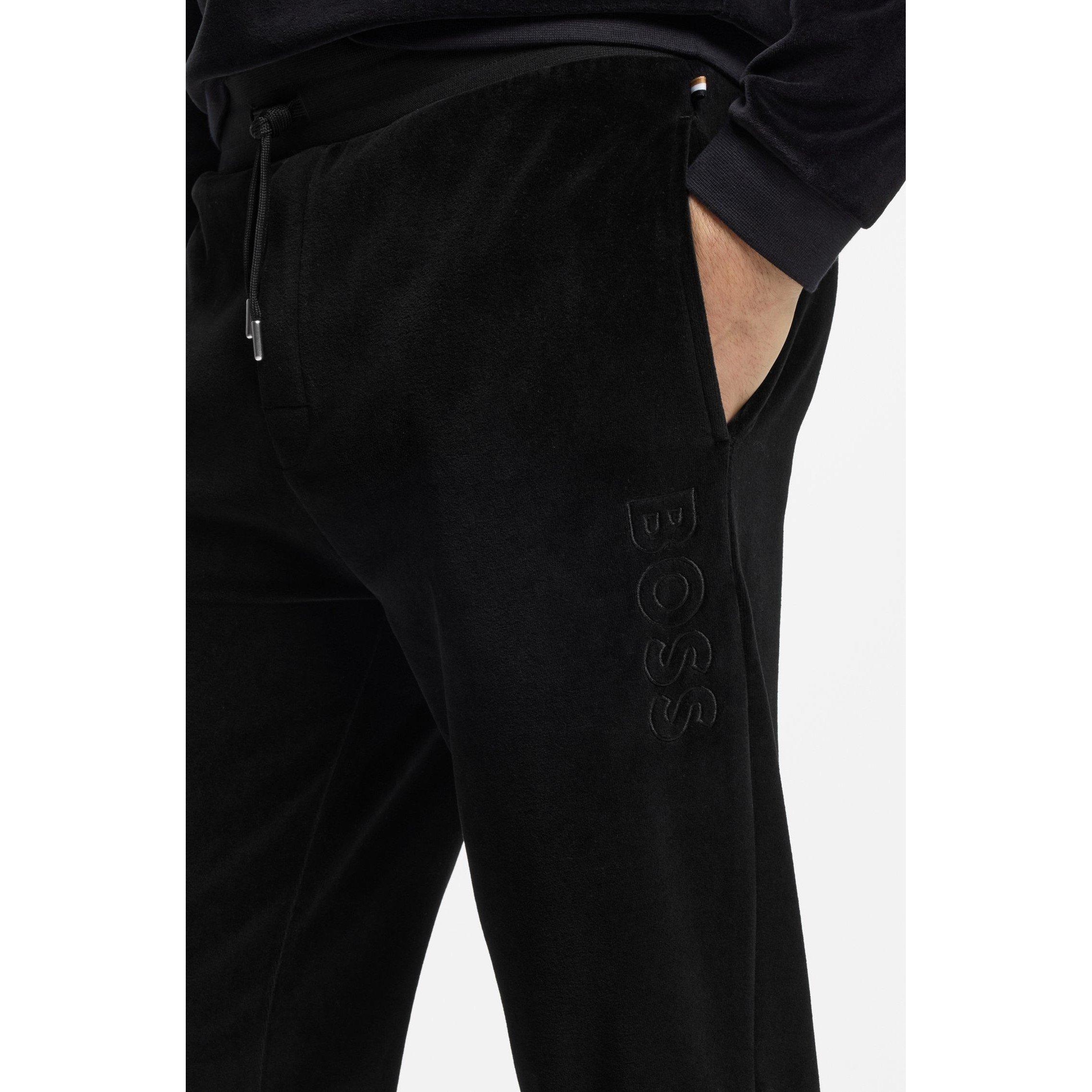 Black - Hugo - Hugo Velour Pants 10275198 01 - 4