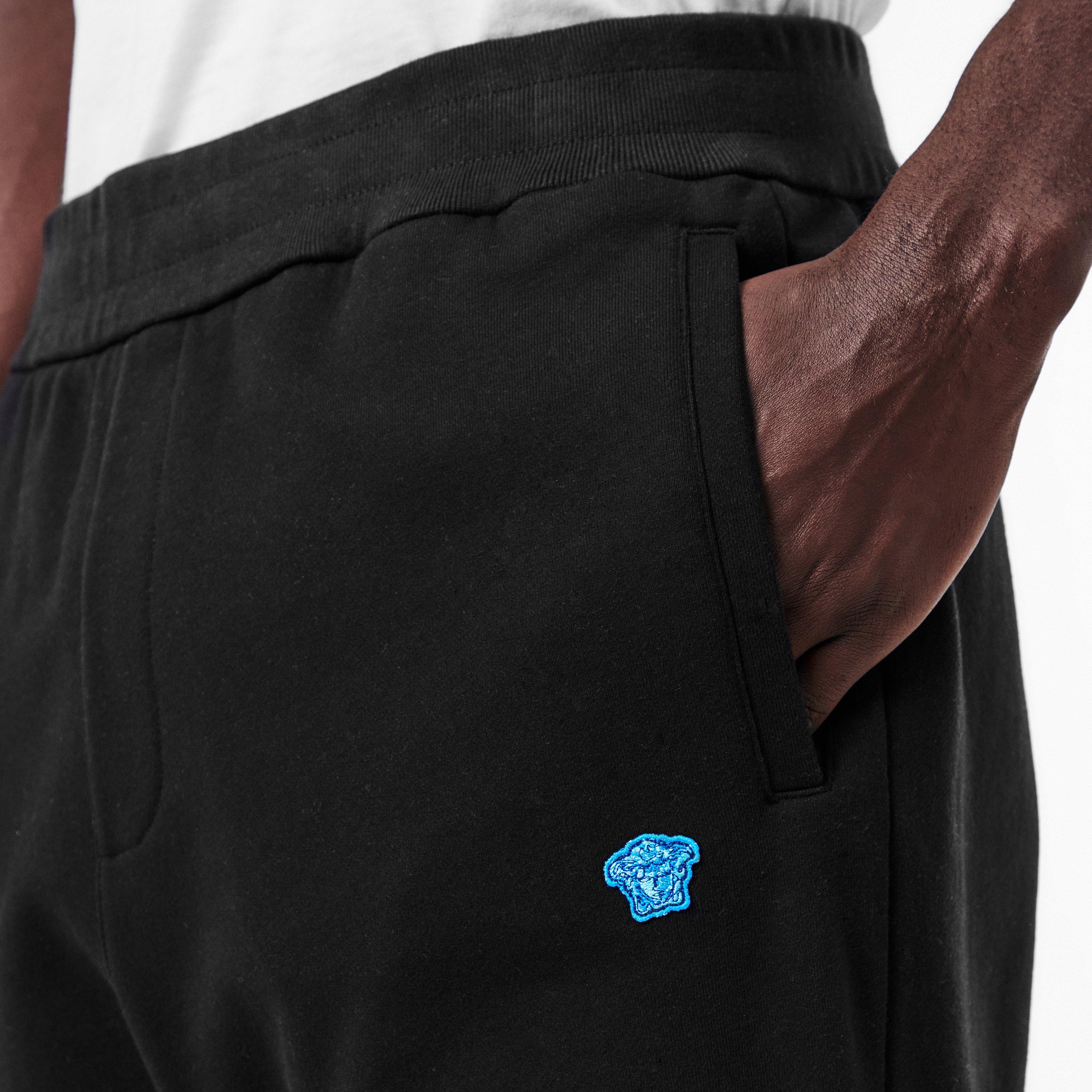 Black - Versace - Men's Closed Hem Fleece Jogging Bottoms - 4