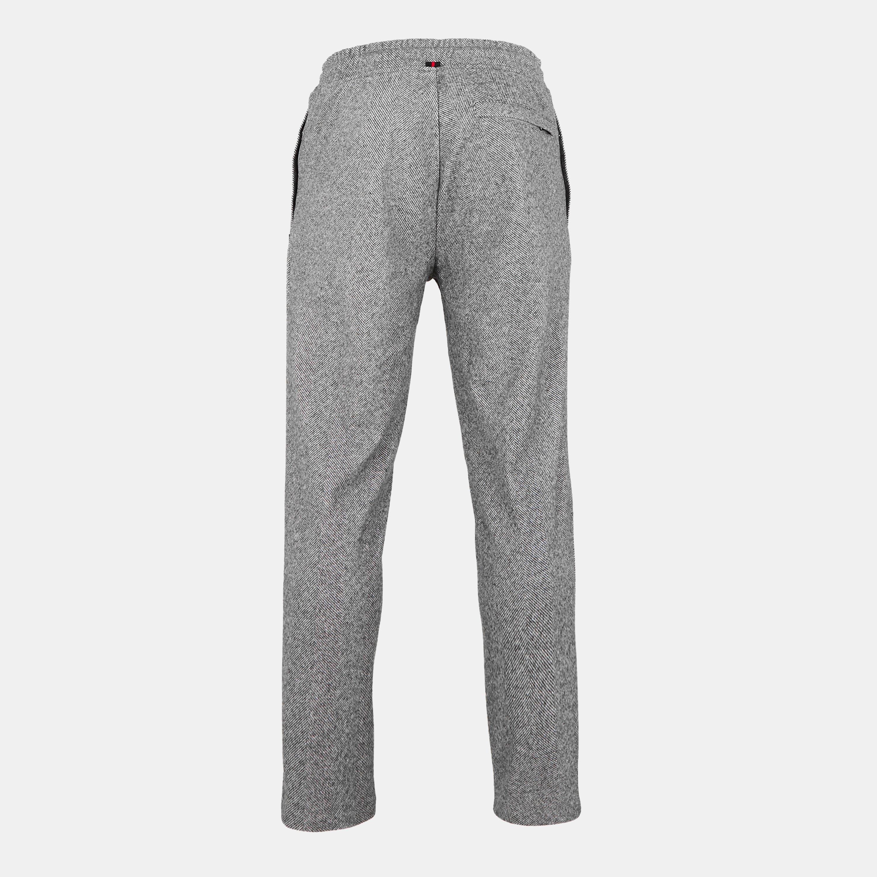Mid Grey - Luke - Trombone Closed Hem Jersey Joggers - 2
