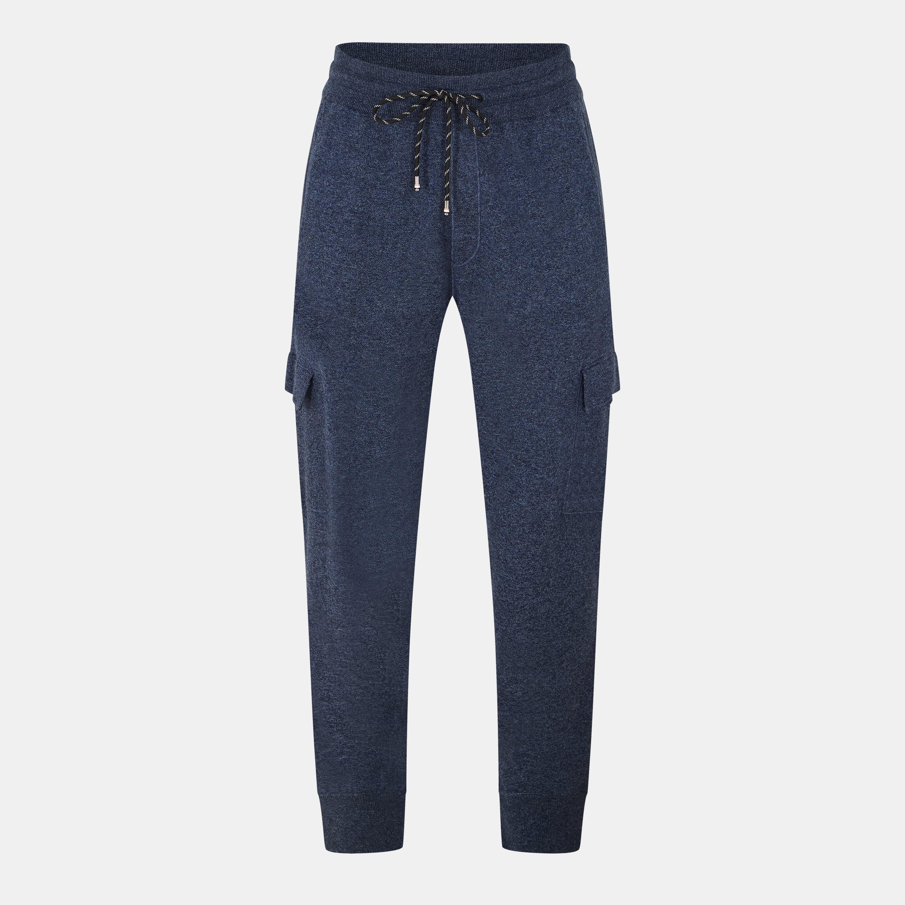 Dark Blue - Boss - Men's Florencio Closed Hem Jersey Joggers - 1