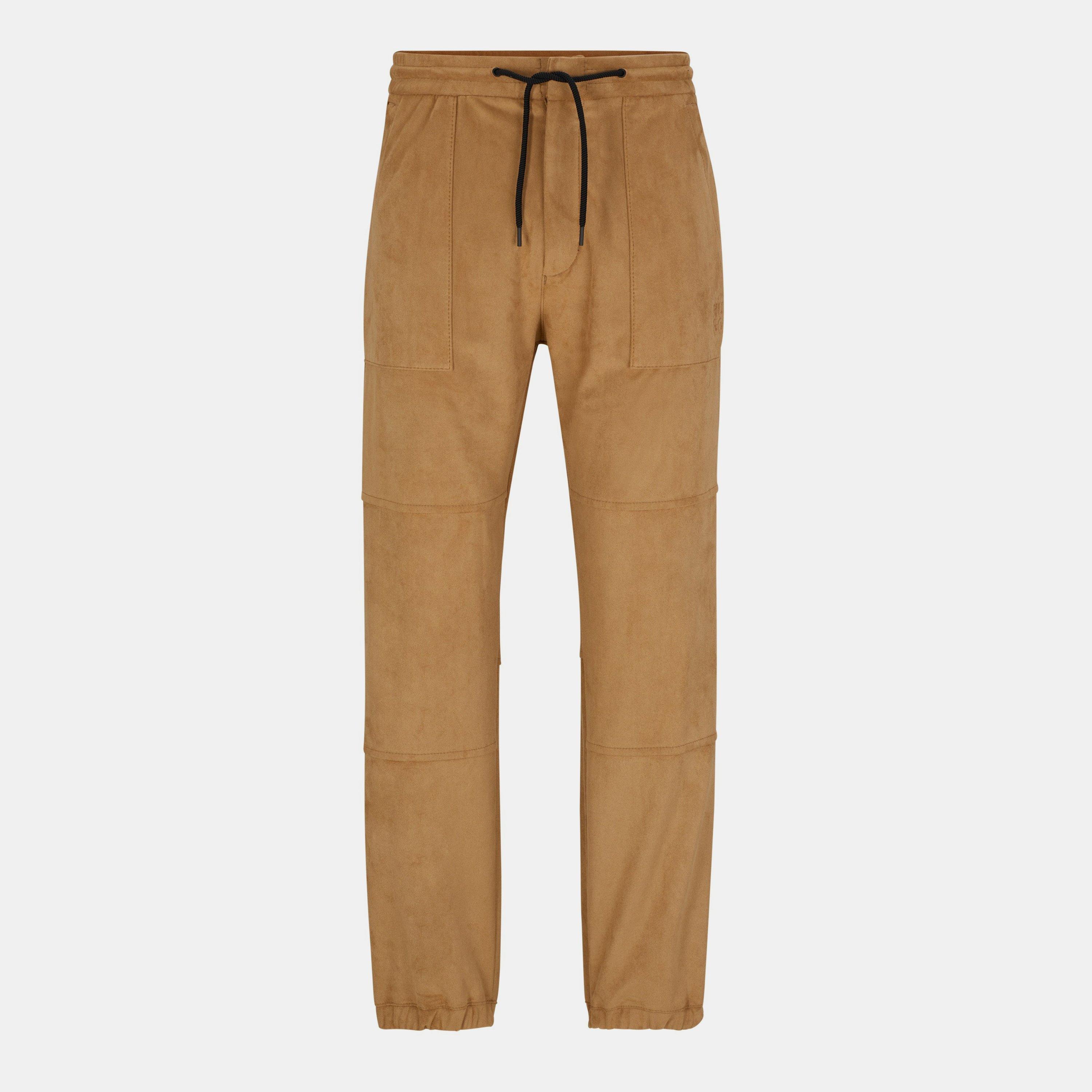 Beige - Hugo - Men's Closed Hem Jersey Tapered Joggers - 6