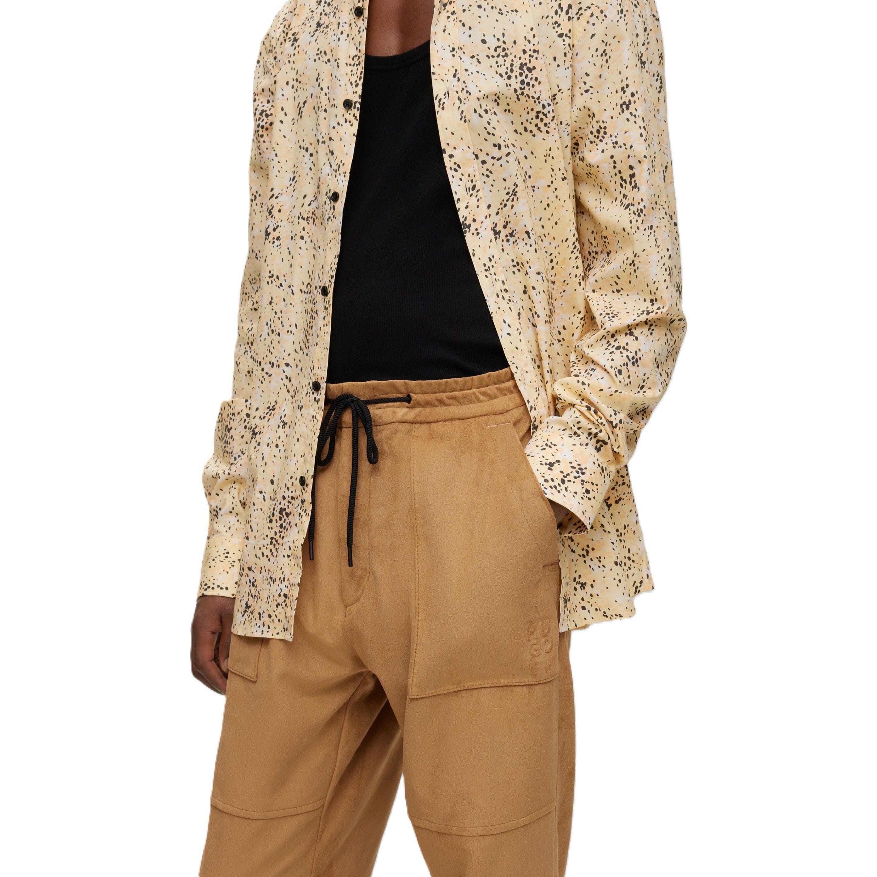 Beige - Hugo - Men's Closed Hem Jersey Tapered Joggers - 3