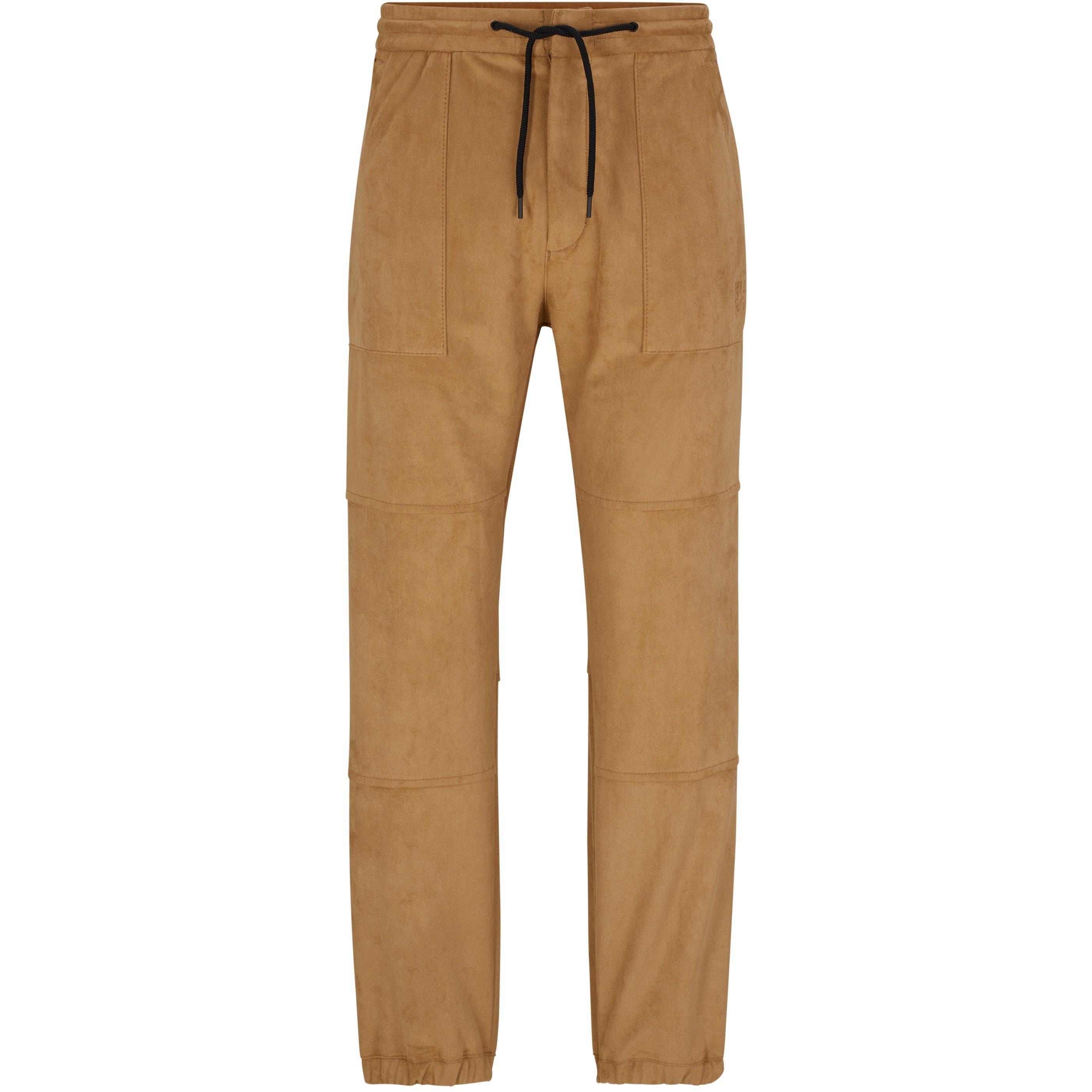 Beige - Hugo - Men's Closed Hem Jersey Tapered Joggers - 4
