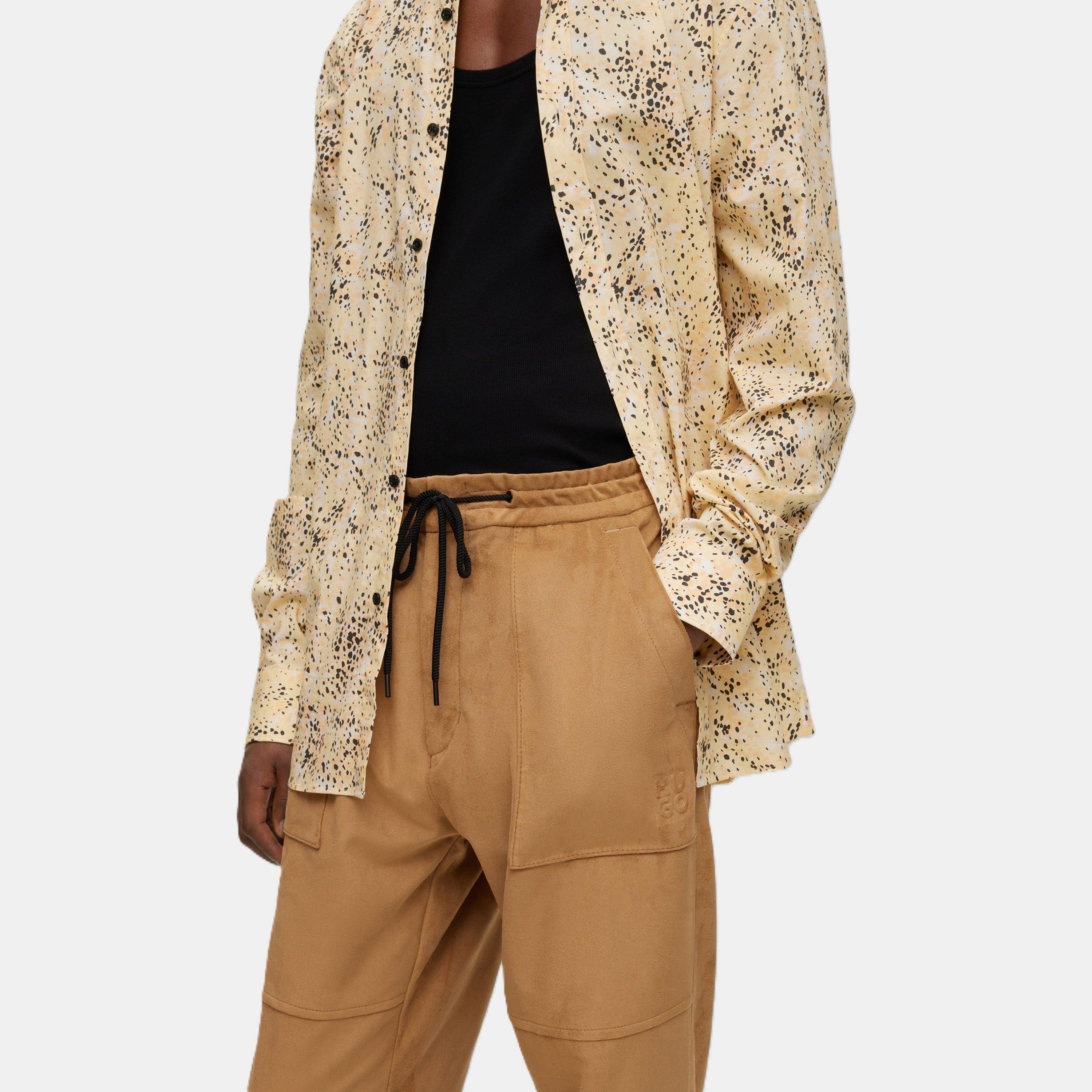 Beige - Hugo - Men's Closed Hem Jersey Tapered Joggers - 5