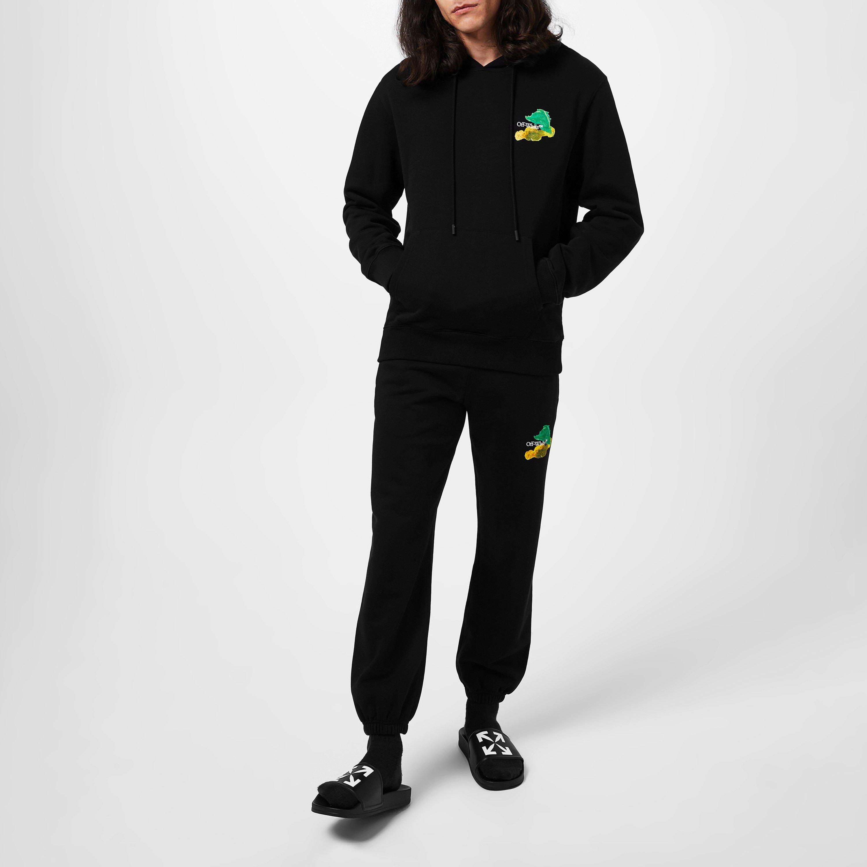 Blk/Mlt 1084 - Off White - Men's  Brush Arrow Track Pants, Iconic Arrow Motif Trousers - 4