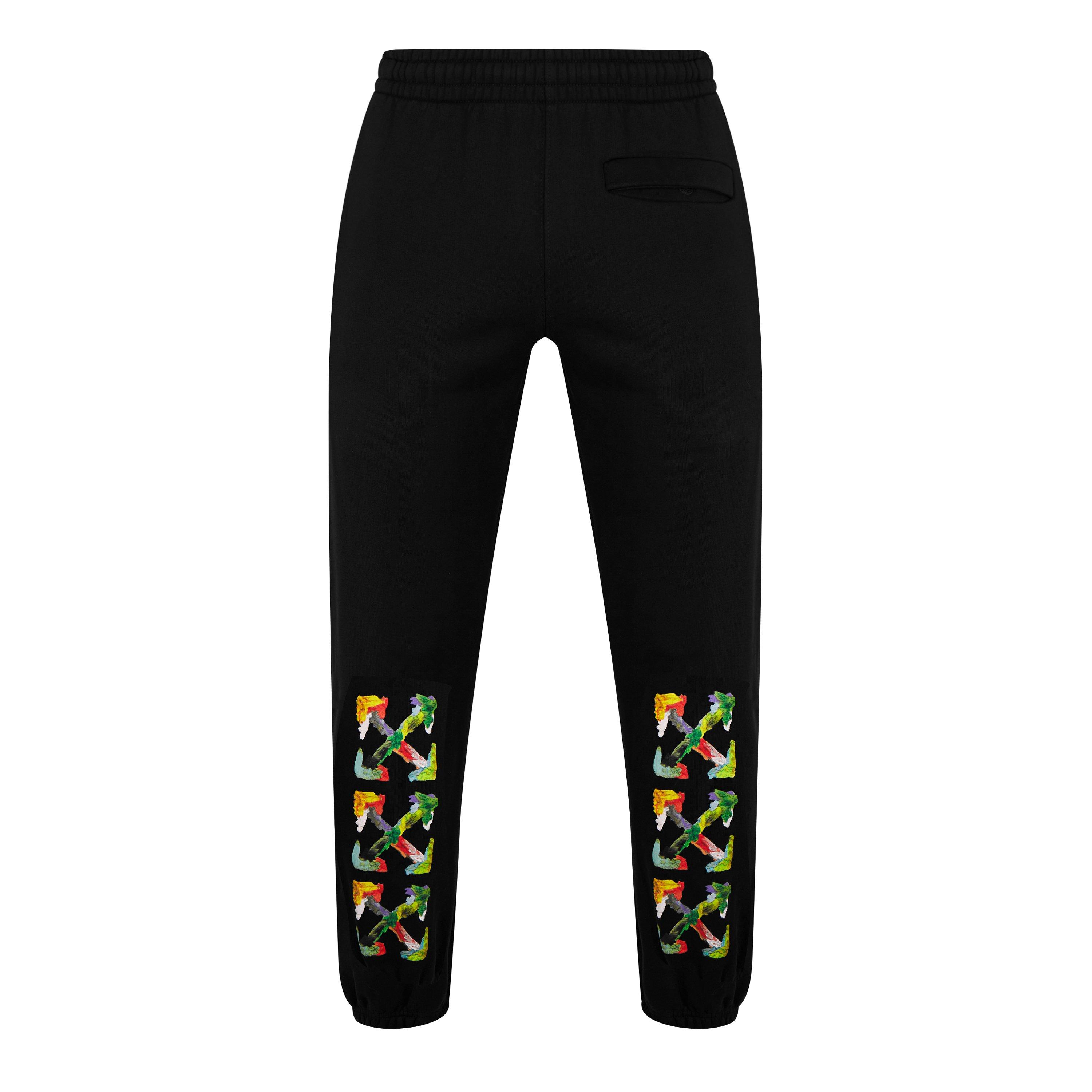 Blk/Mlt 1084 - Off White - Men's  Brush Arrow Track Pants, Iconic Arrow Motif Trousers - 5