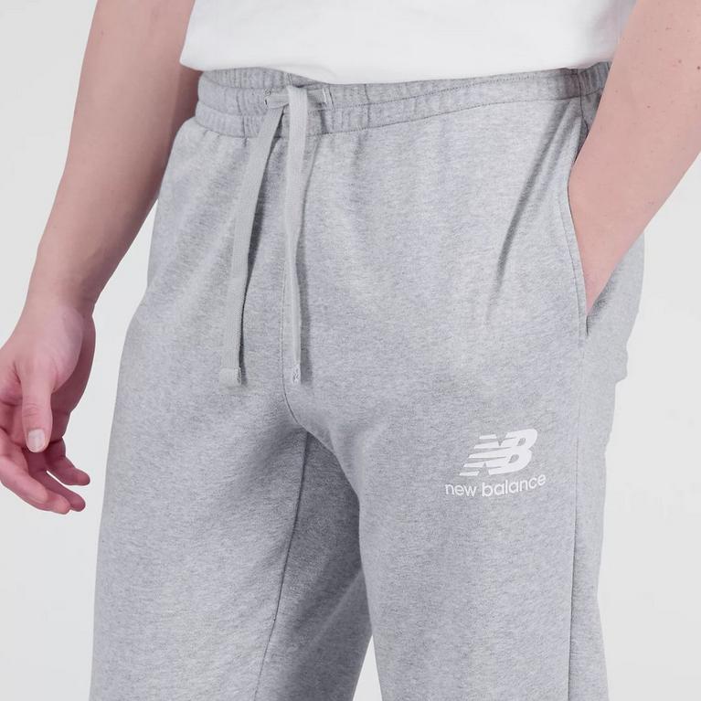 New Balance, Essentials Stacked Logo Mens French Terry Sweatpants, Closed  Hem Jersey Jogging Bottoms