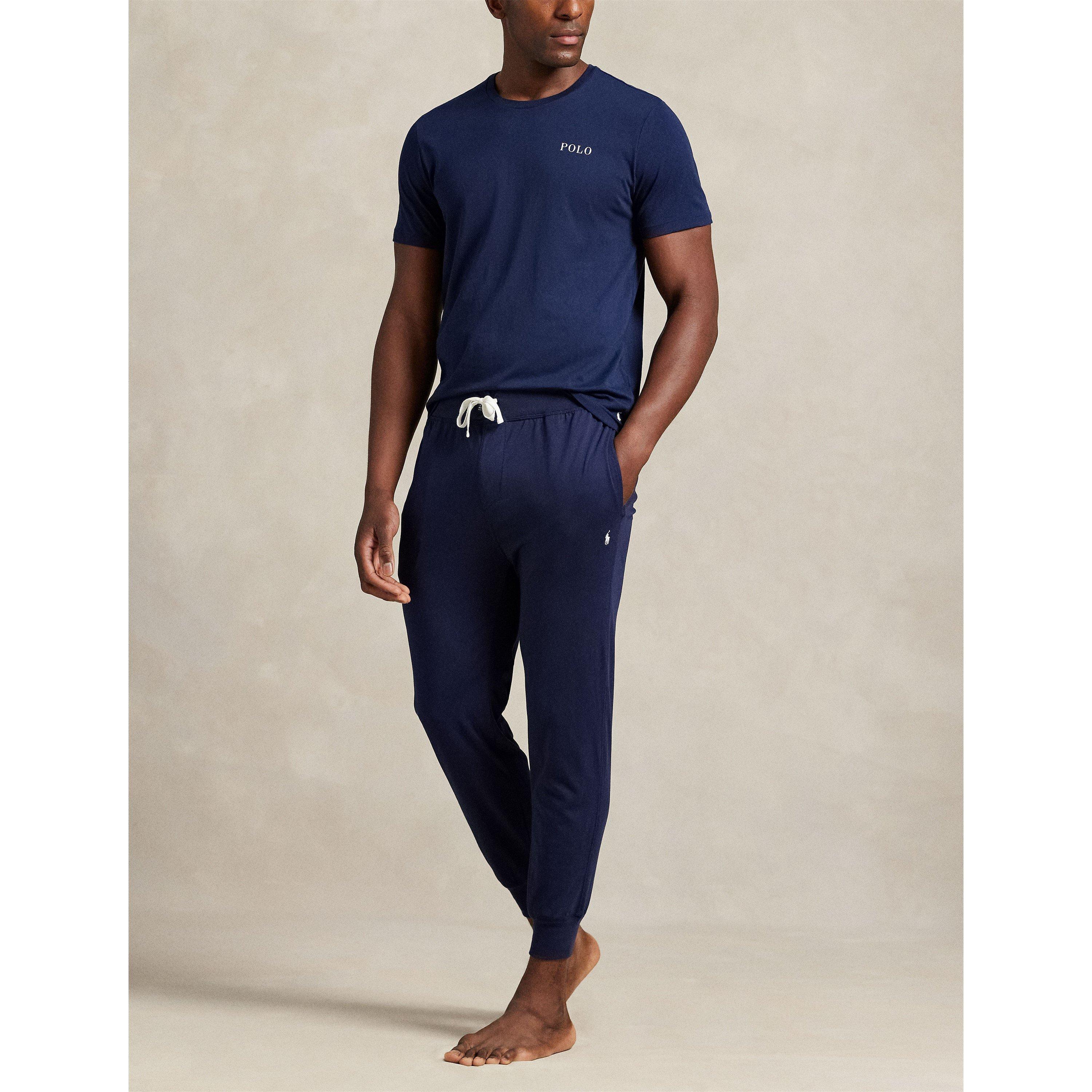 Navy / White - Polo Ralph Lauren - Mens Jersey Jogging Bottoms - 5