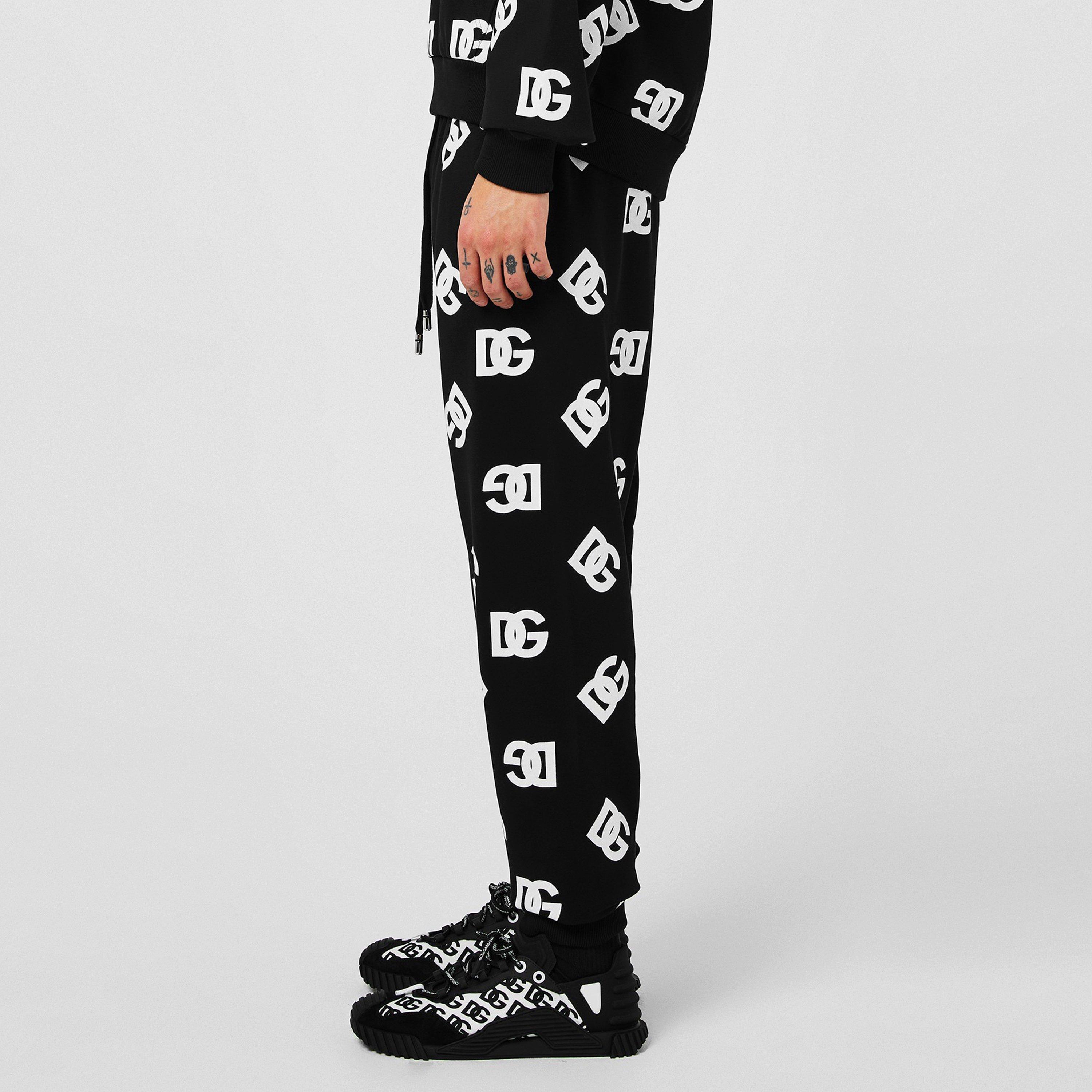 Wht/Blk HNVAA - Dolce and Gabbana - All Over Print Logo Joggers - 2